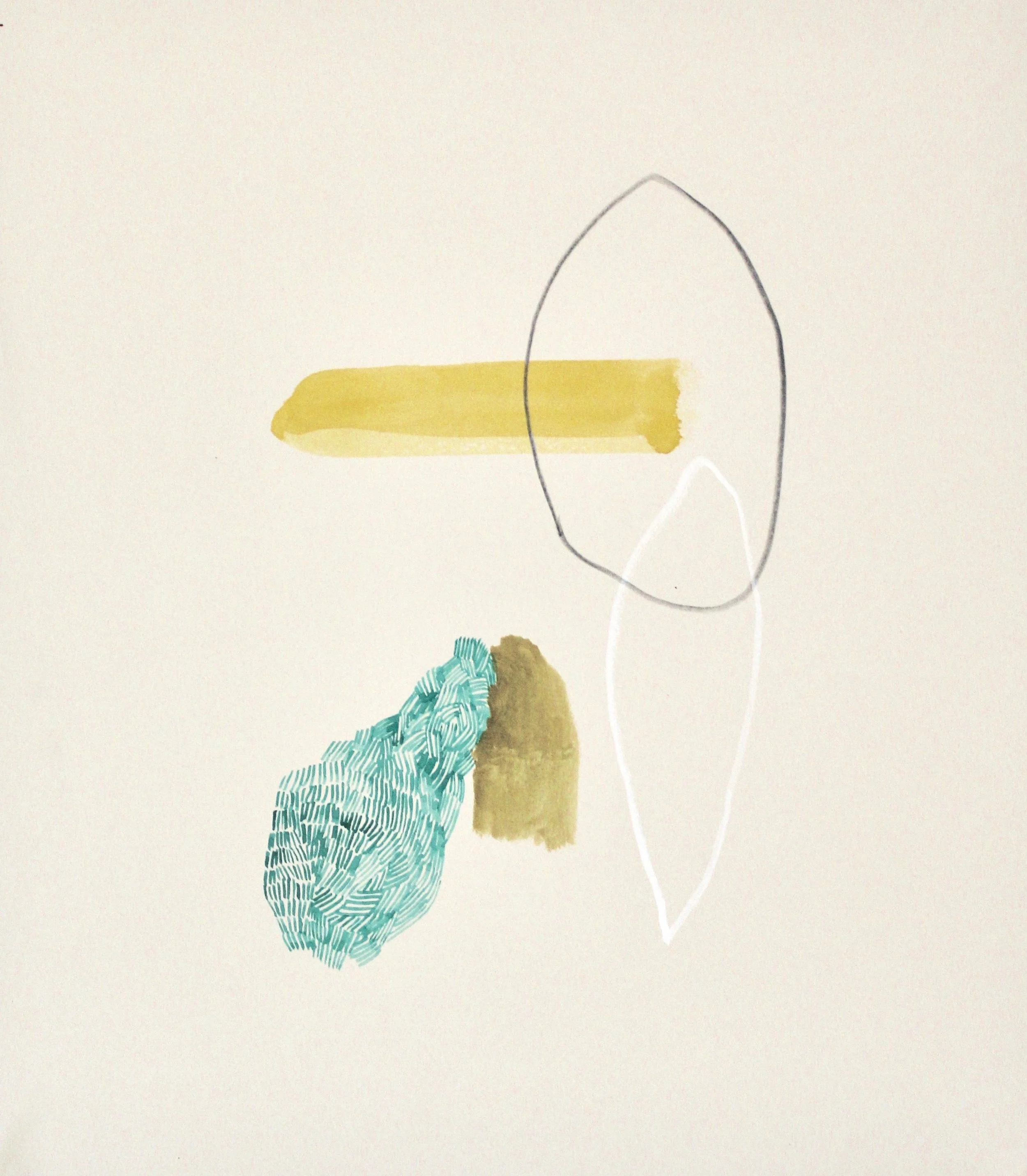 Letters from the tropics(March 24, 2016) , watercolor and colored pencil on paper, 12 x 13 “, 2016