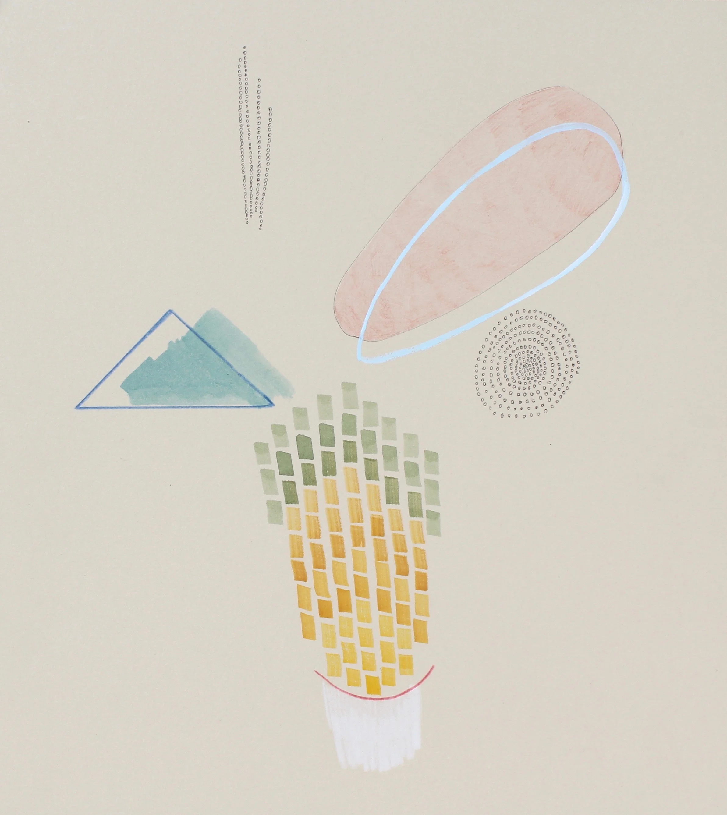 Letters from the tropics , mixed media on paper, 12 x 13 “, 2016