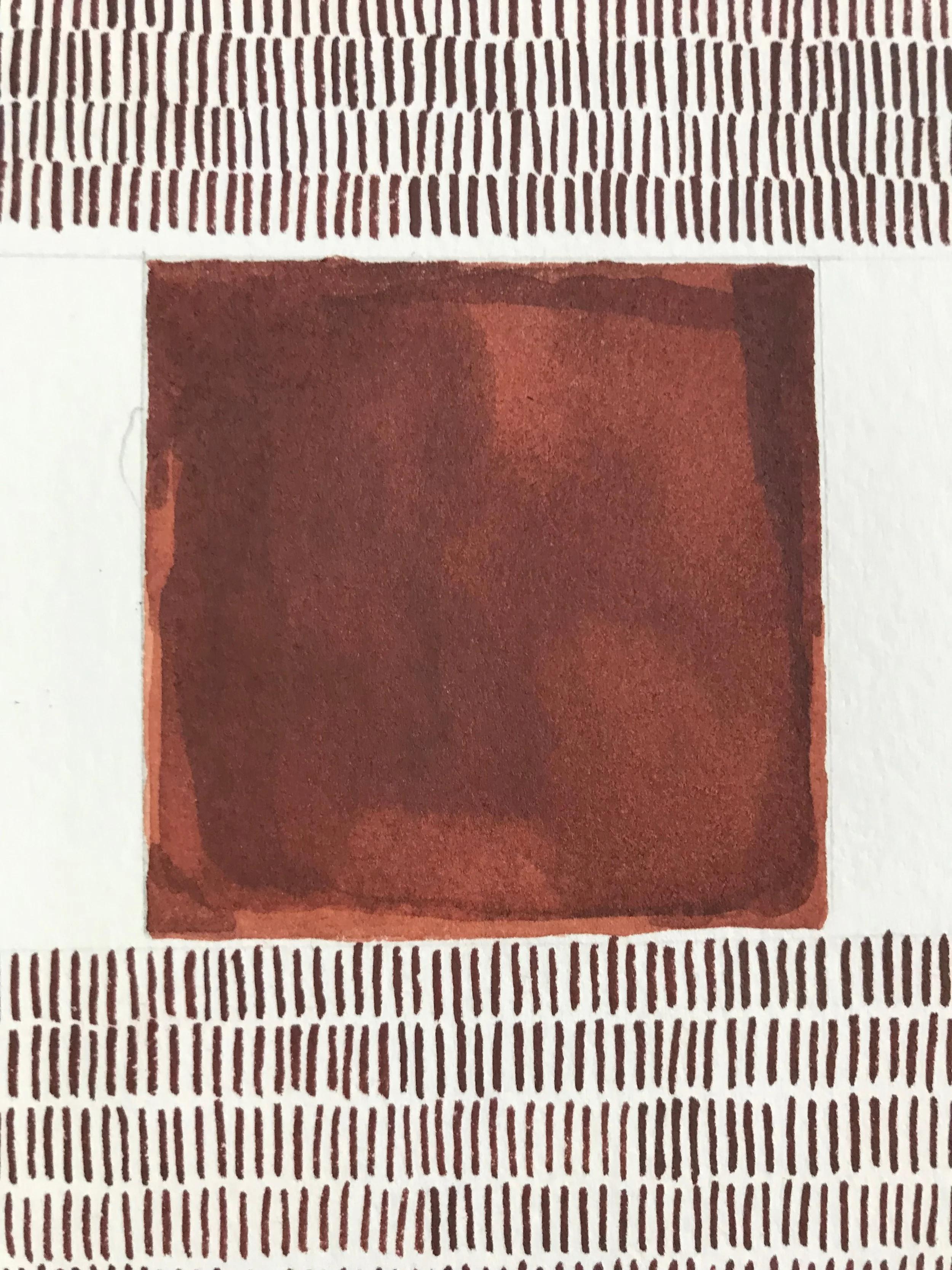   I wrote you this letter a long time ago , 30 x 22”, earth pigment and gouache on paper, 2021  (detail) 