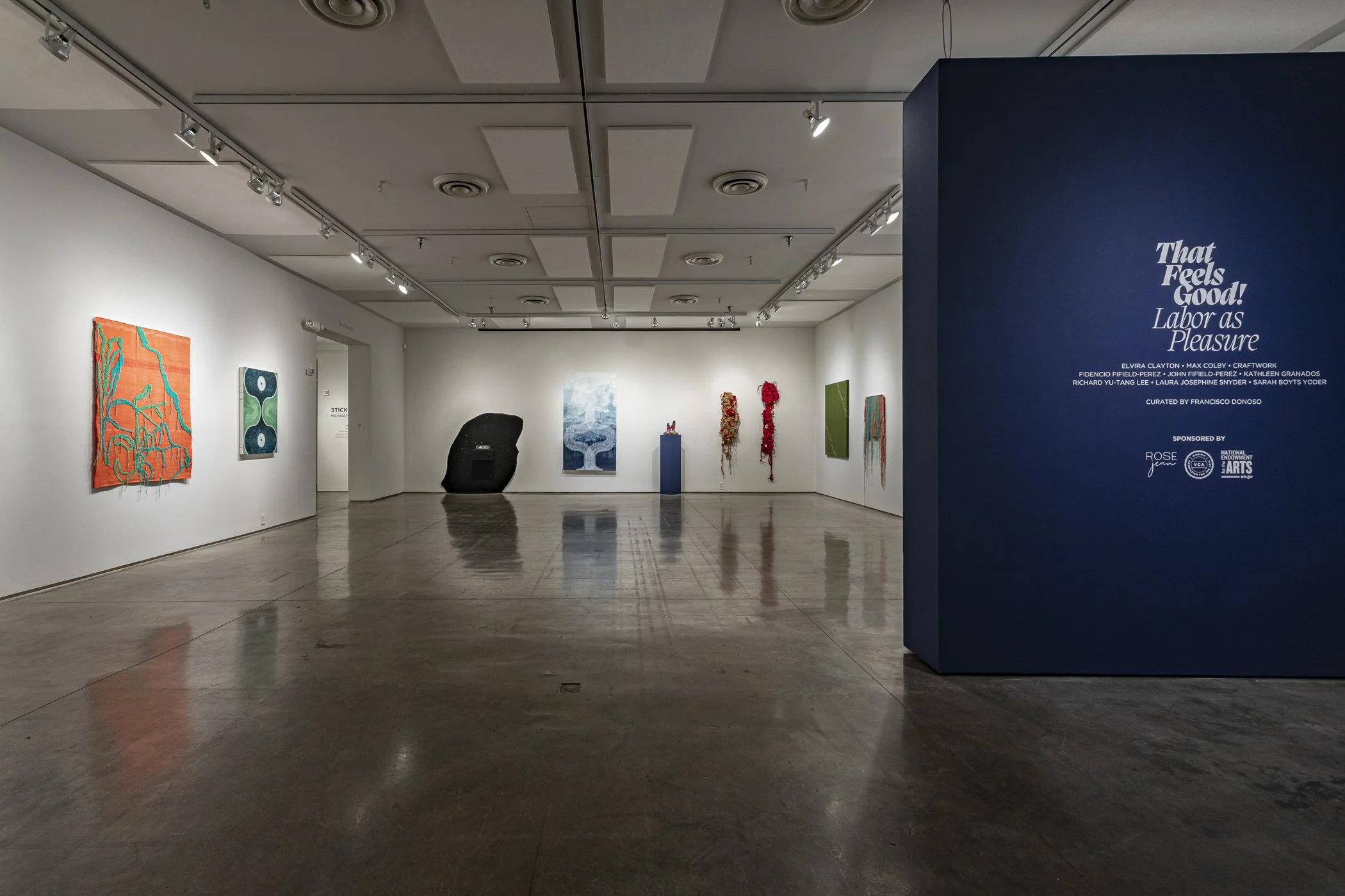  Installation view of  That Feels Good! Labor as Pleasure  at Second Street Gallery, Charlottesville. Photo by Stacey Evans. 