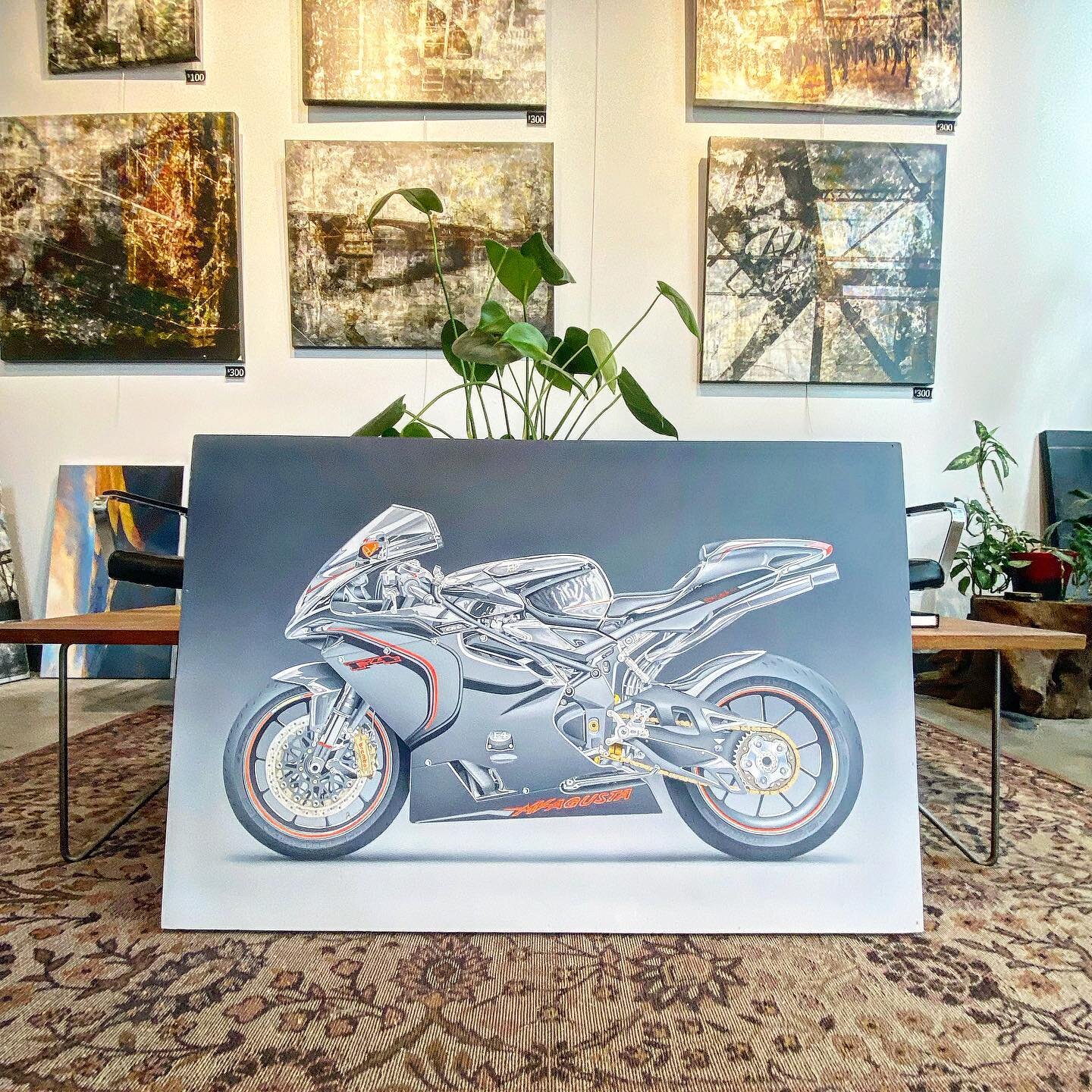 The latest #motorcycle painting by super talented local artist @tedgadeckiart The details in all of his pieces are amazing. #mvagusta #mvagustaf4 #moto #motorcycles #motorcyclelife #motorbiker #bike #superbike #fast #badass #painting #prints #print #