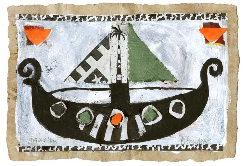 Orange&Green Viking Ship (New)