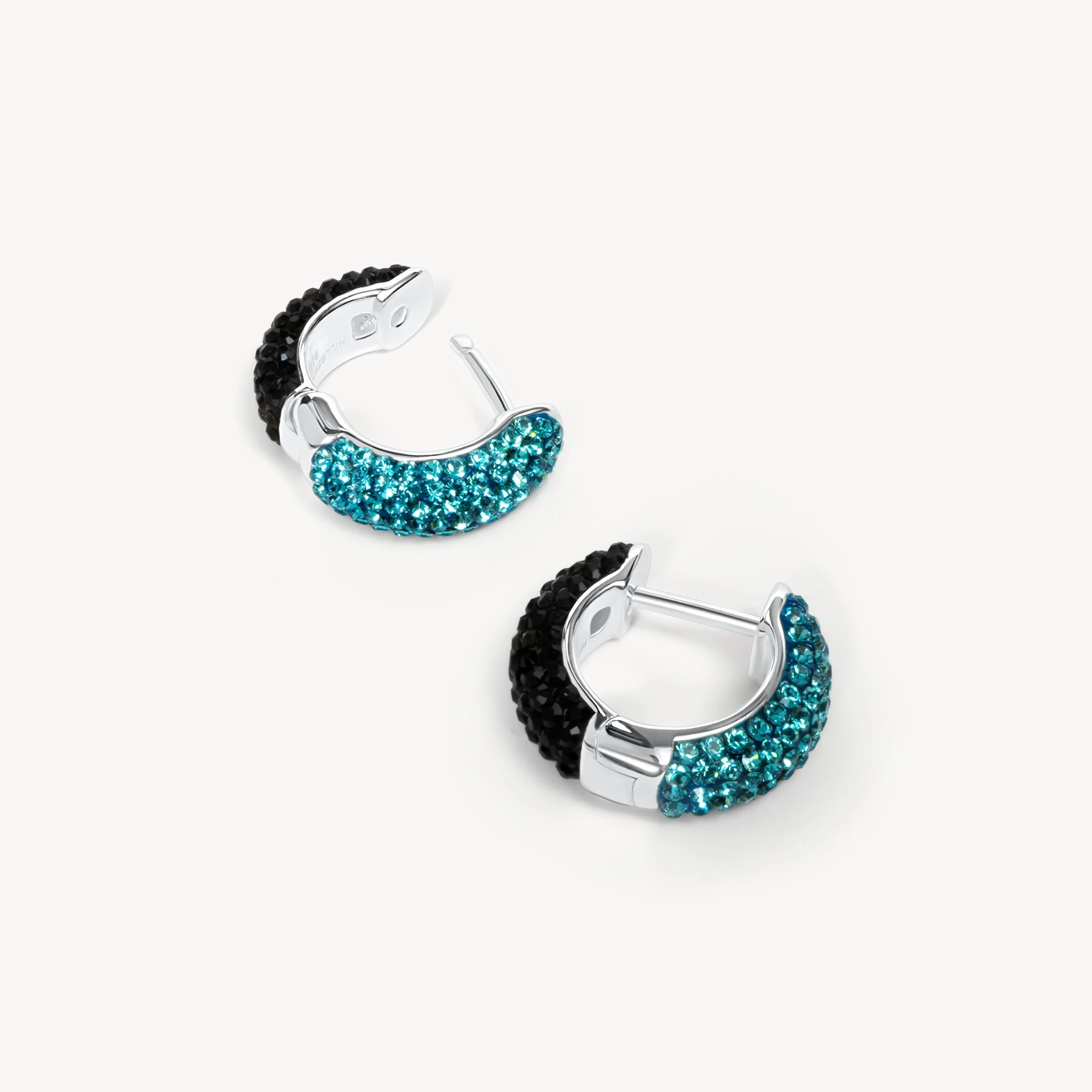 Reversible Sparkle Hoops - Astral-Black - Clasp Open.jpg