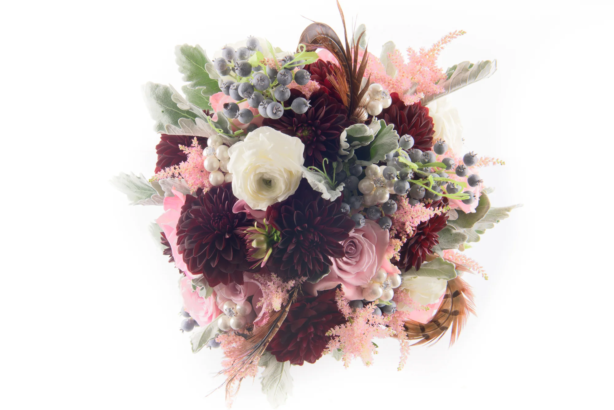 Pink Roses & Burnt Dahlia's