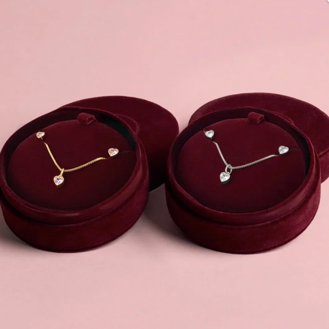 Adore Bezel Stud Earrings + Necklace Set