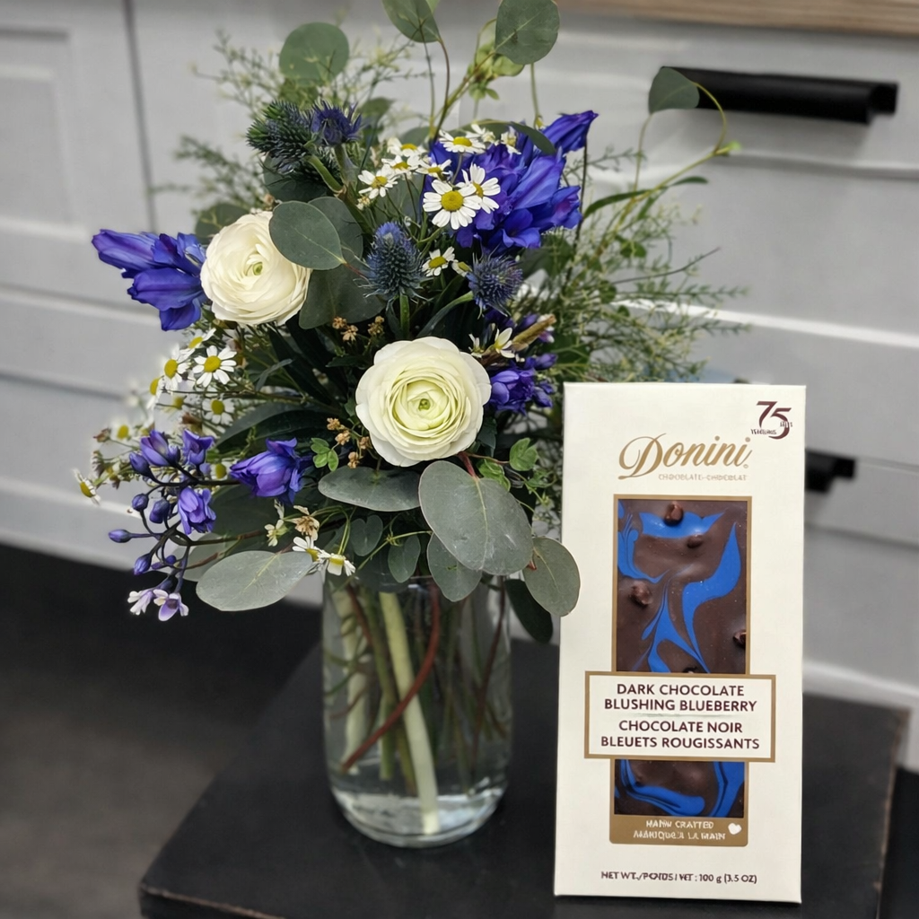 Thankful Budvase With Chocolate Bar