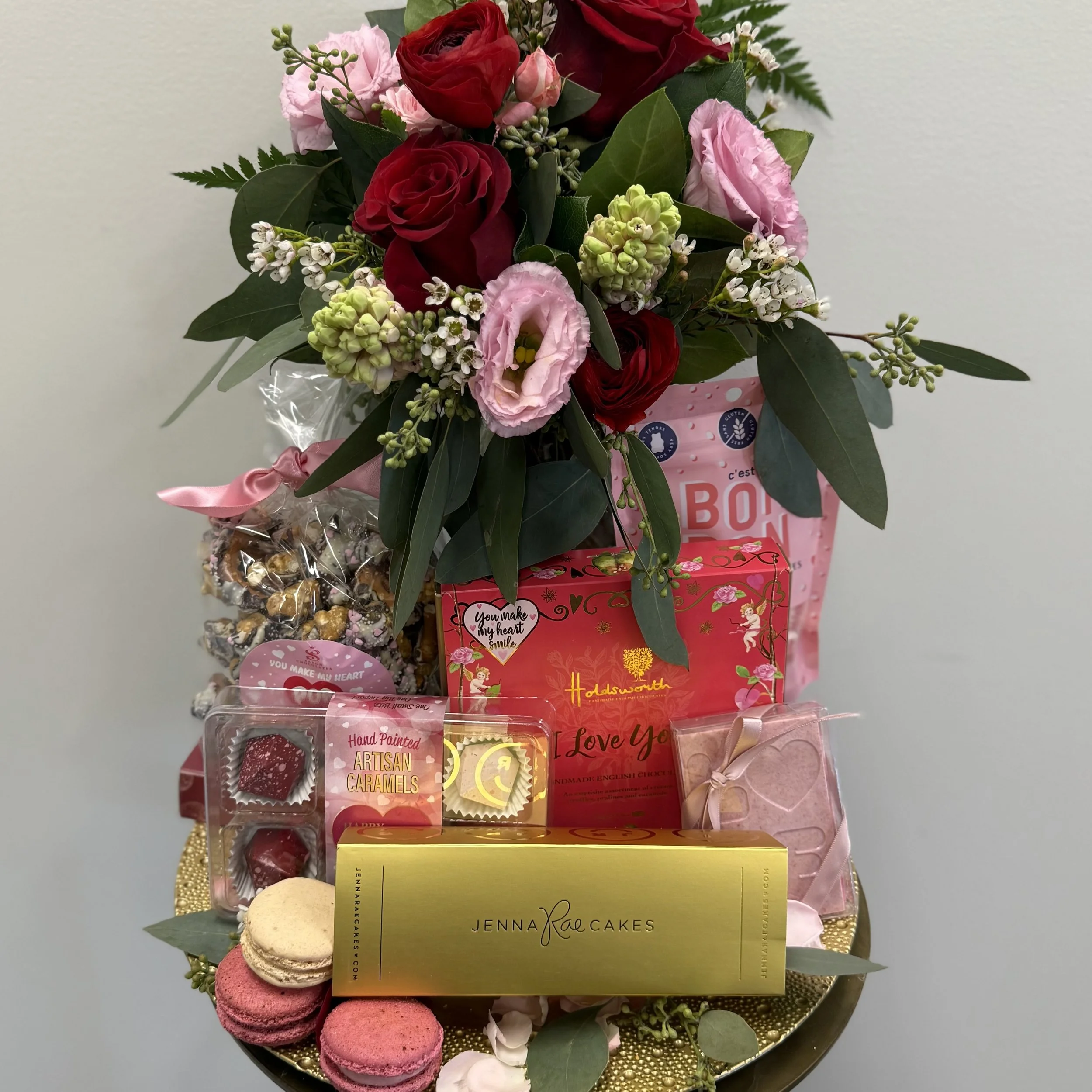 Valentine's Day Flower & Food Tray