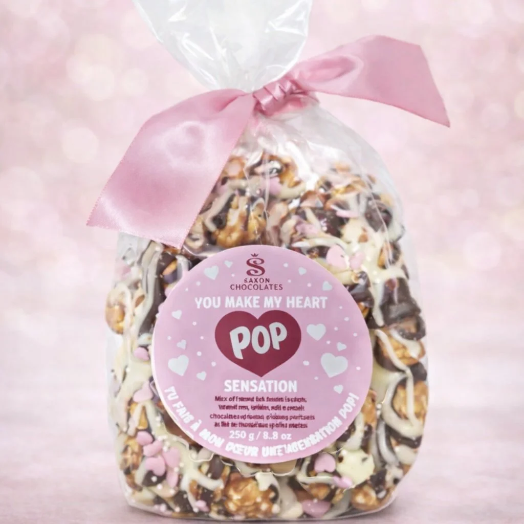 You Make My Heart POP Popcorn // Saxon Chocolate