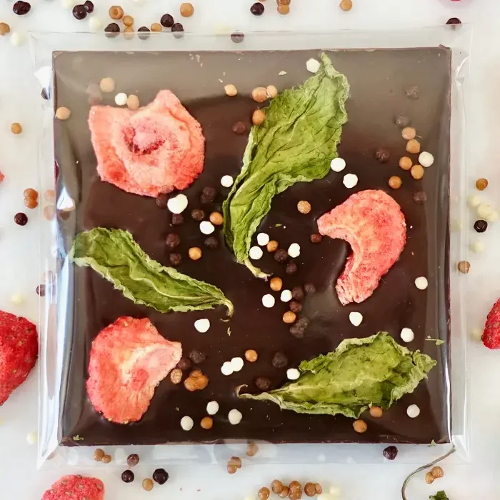 Strawberry Mint Fancy Bar // Succulent Chocolates