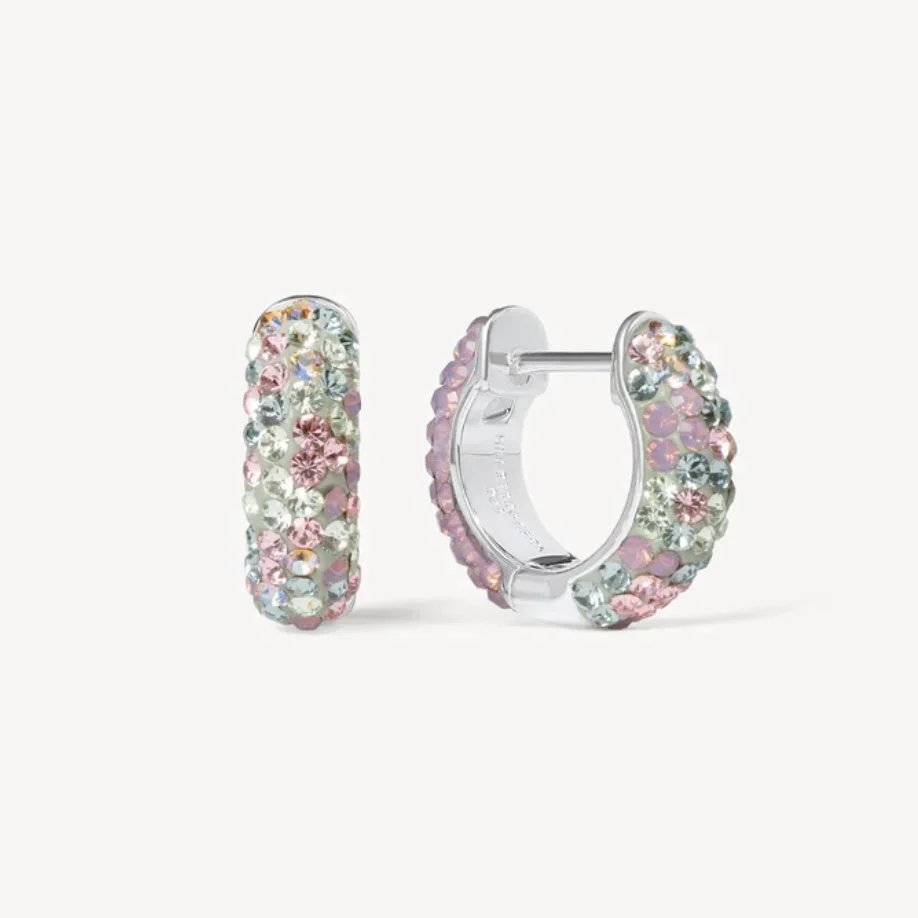 Abalone and Amethyst Opal Reversible Sparkle Hoop Earrings