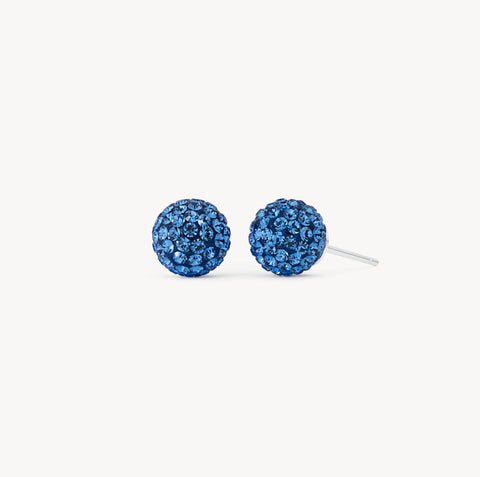 Deep Capri Blue Sparkle Ball™ Stud Earrings