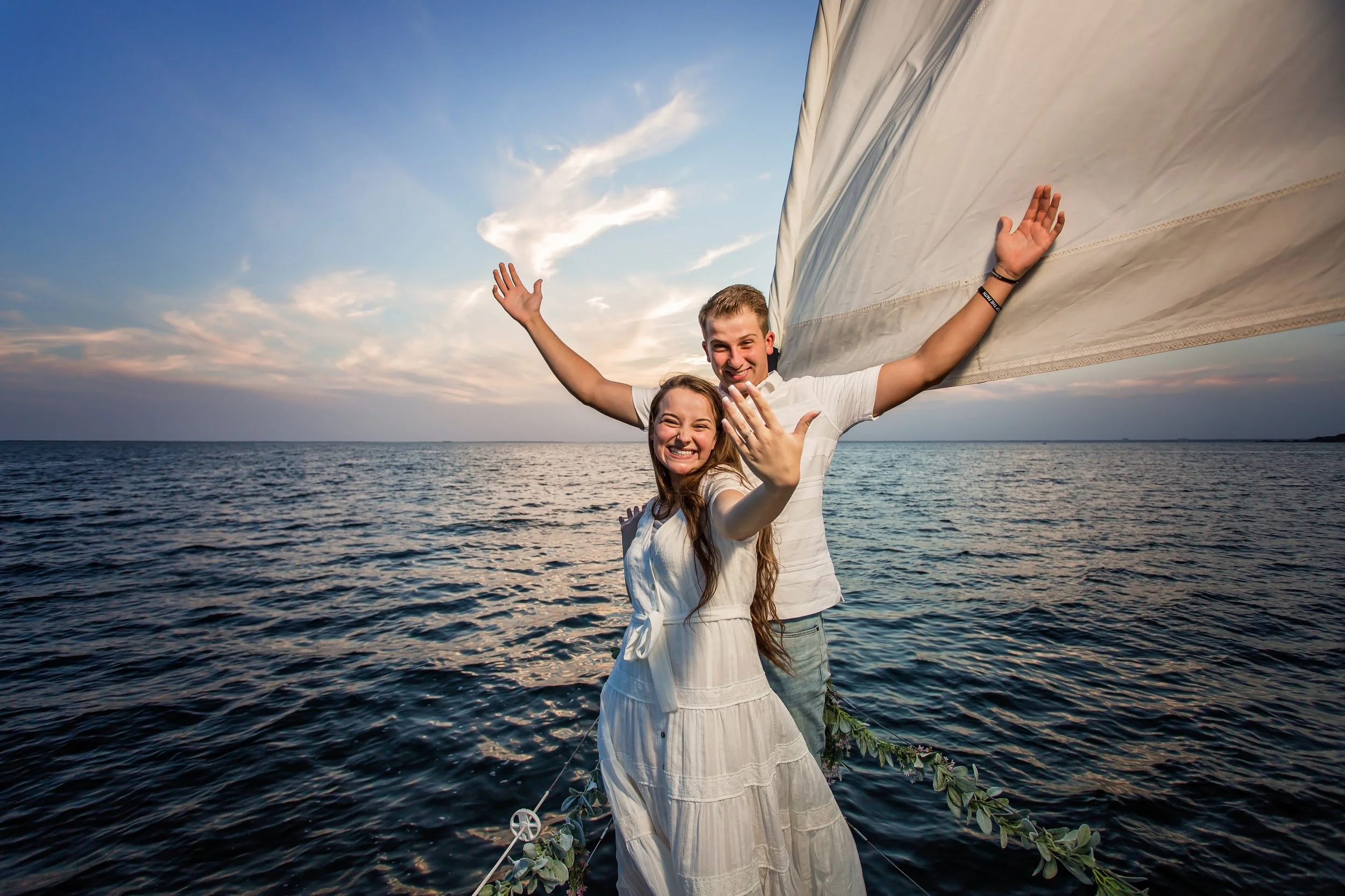 Jace and Madelyn’s Dream Engagement Pictures on Adventure Sailing Tours in Pensacola Beach Florida