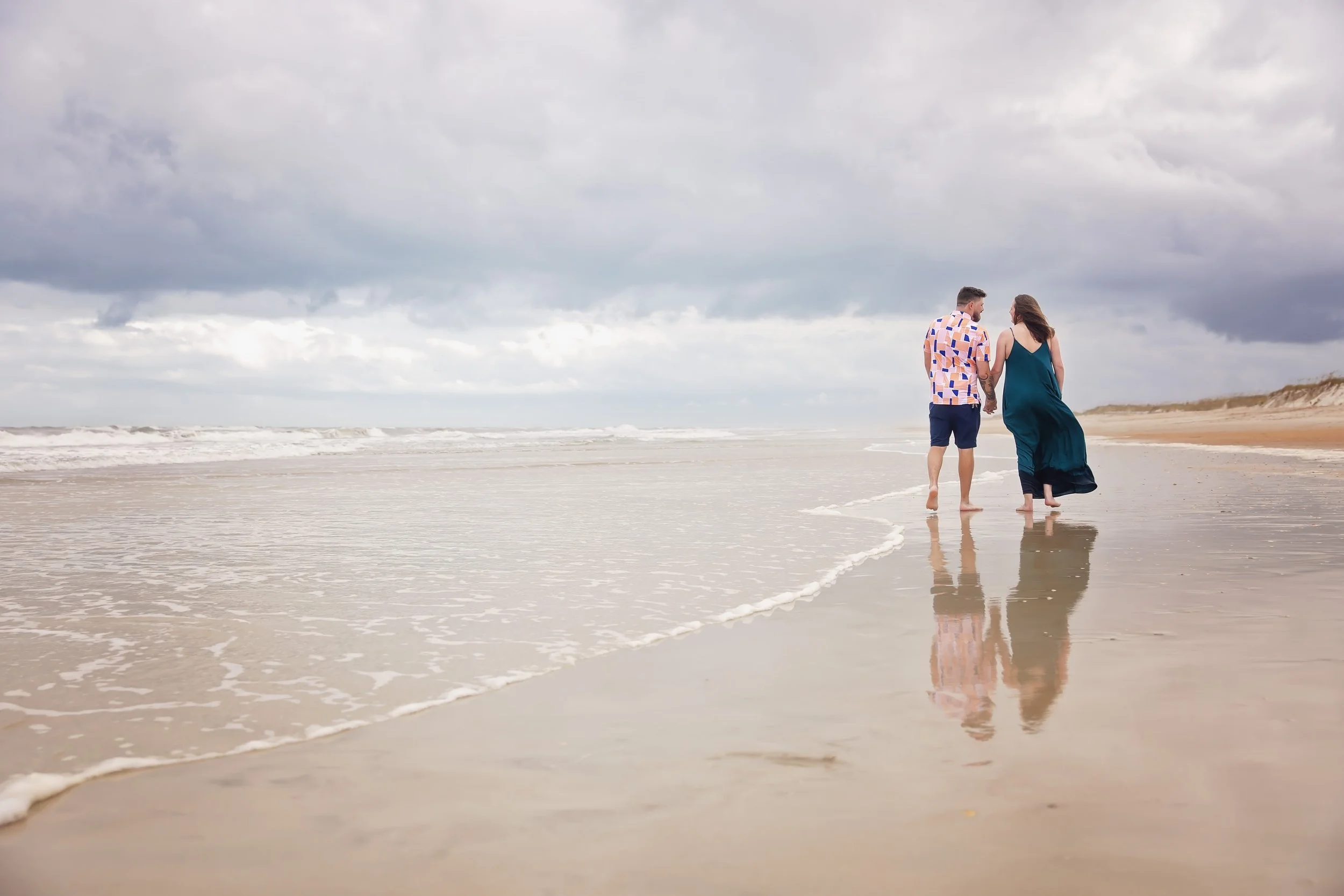 Sun set engagement Photos on St. Augustine Beach in Florida
