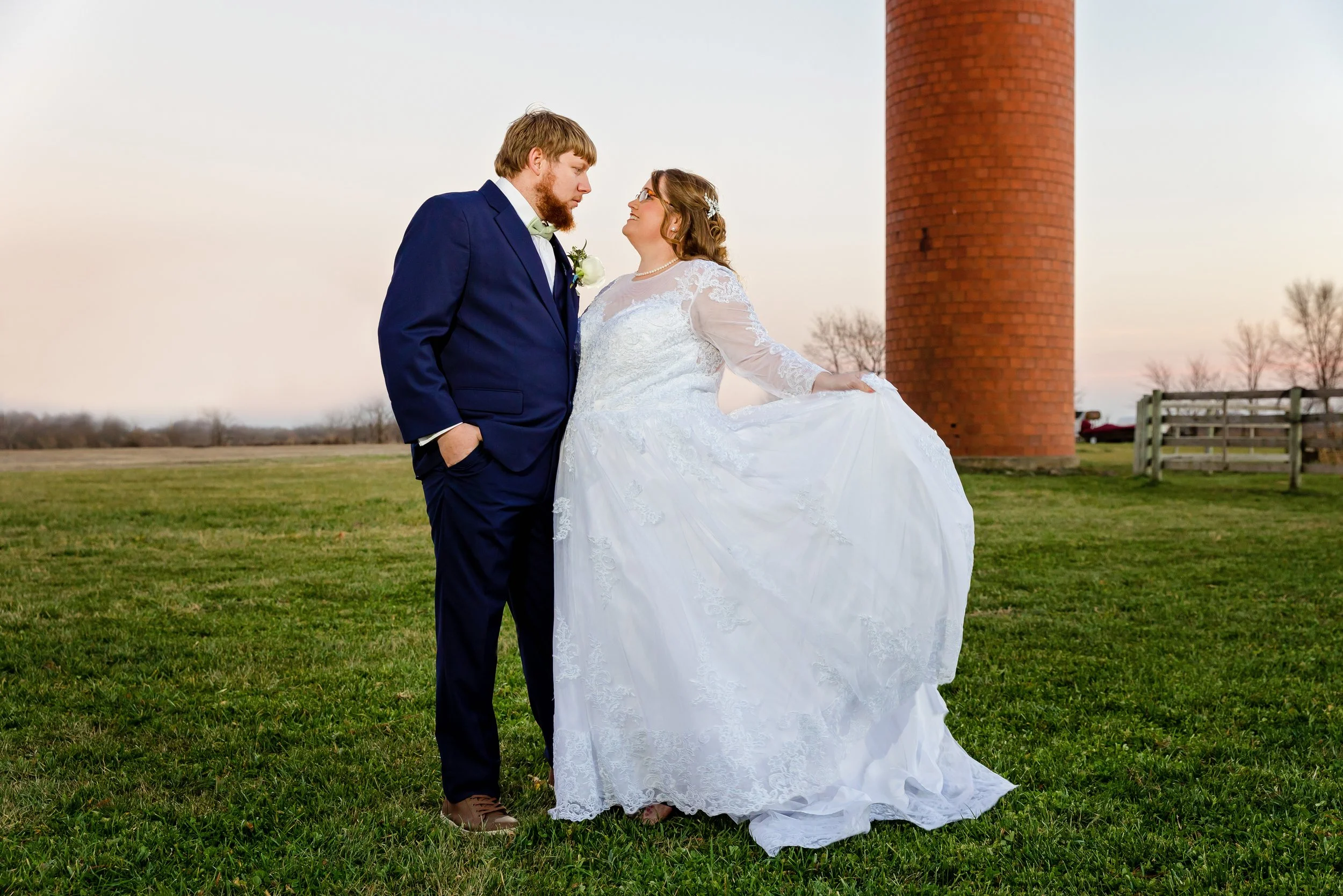bride and groom portraits in a country field photo captured by Jacksonville beach St. Augustine Florida wedding photographer