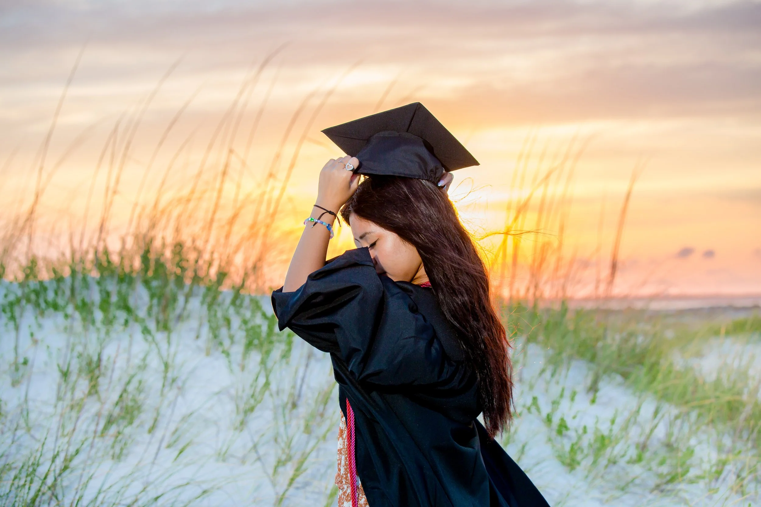 Sunset Jacksonville Beach senior photo shoot