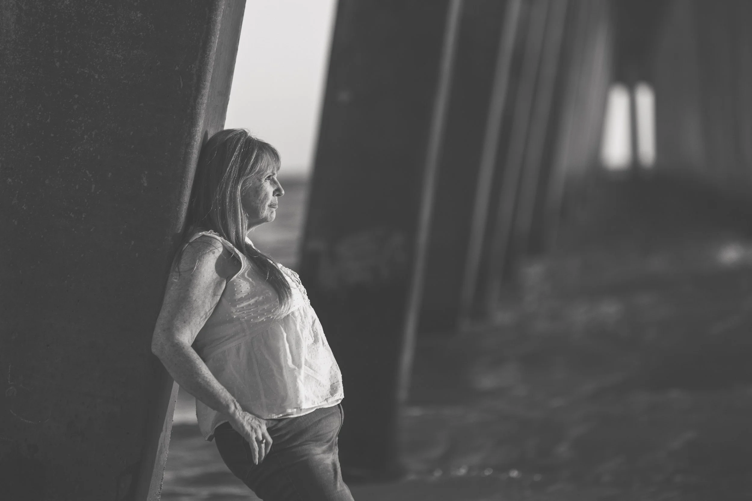 black and white photograph on Jacksonville beach