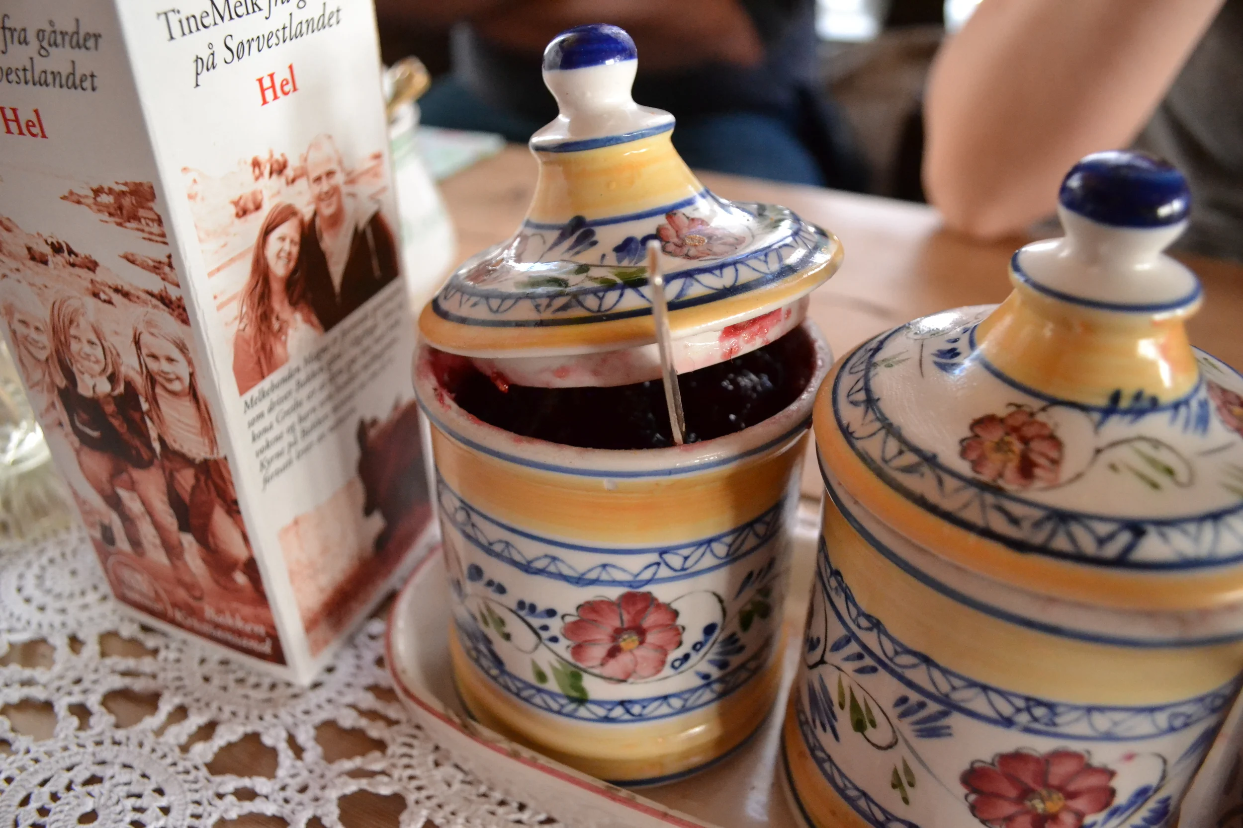 Luscious berry jams on freshly made waffles, shared with family over kaffe, help sum up the essence of hygge* to me. (Johannes' Kafe, Skudeneshavn, Norway)