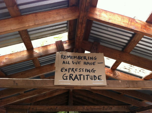 Sign in the Green Gulch garden.