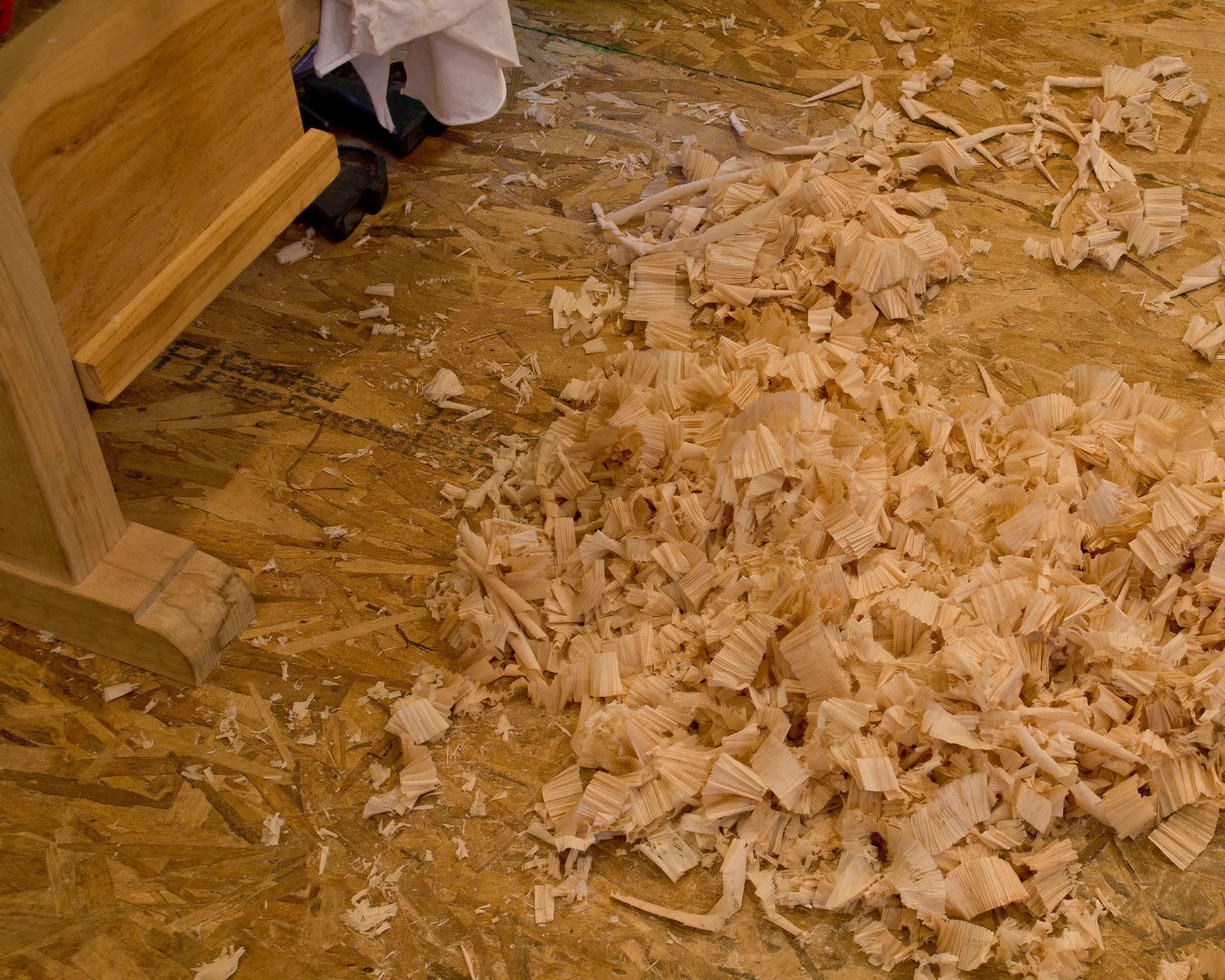 Shaping like this creates lots of hand plane shavings. But I'd much prefer these wispy shavings to the dust and noise of trying to do this with machines. Plus this is a whole lot safer. 