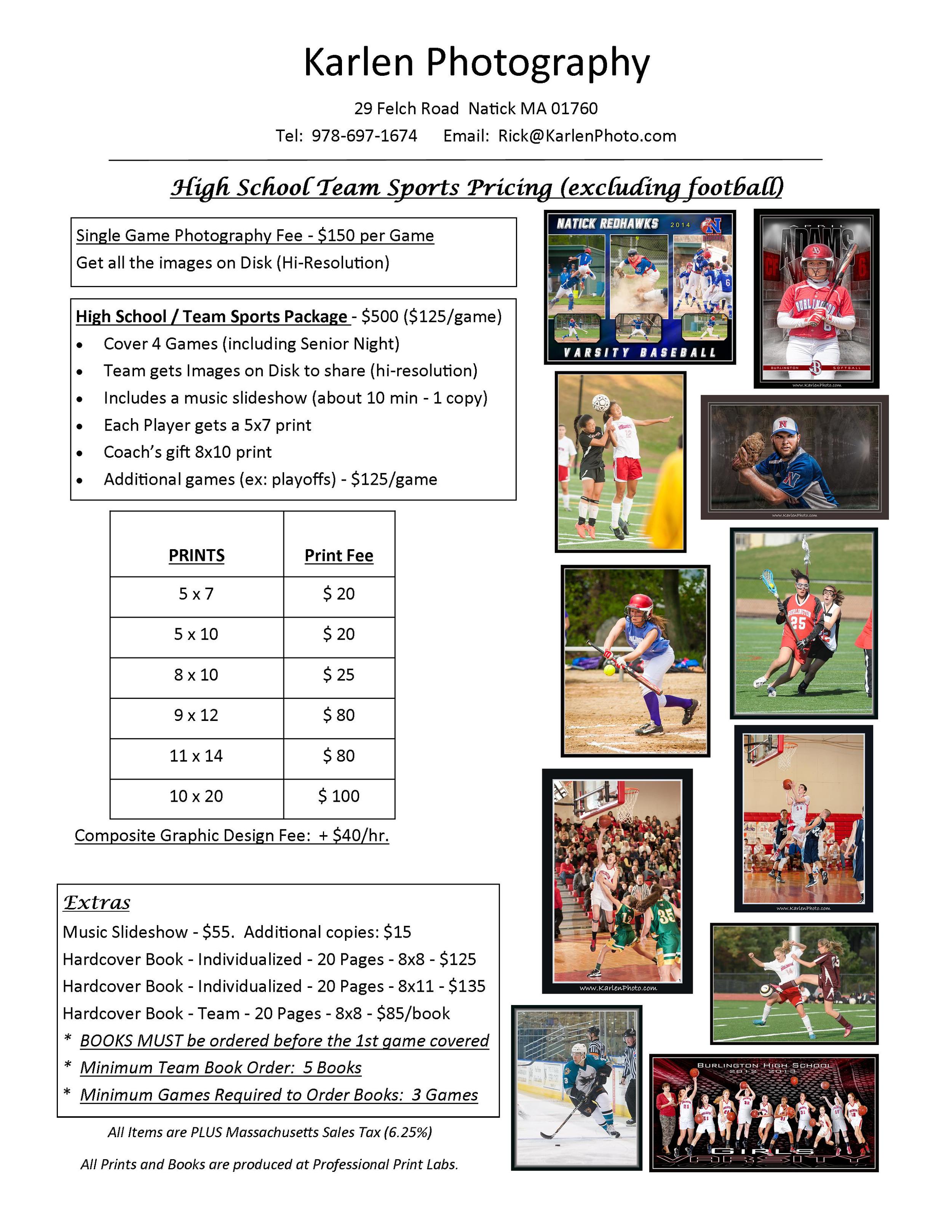SPORTS PHOTOGRAPHY PRICING Karlen Photography SPORTS PHOTOGRAPHY PRICING Karlen Photography