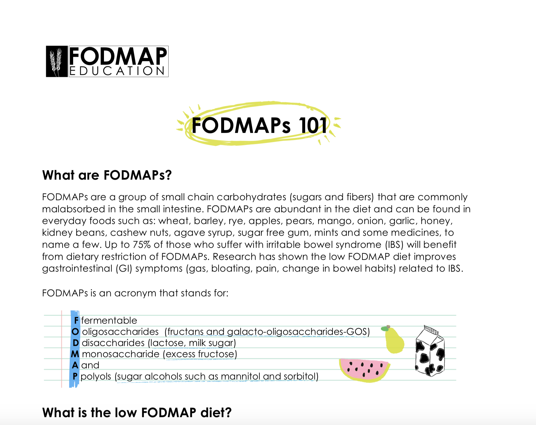 Low Fodmap Food Chart Pdf
