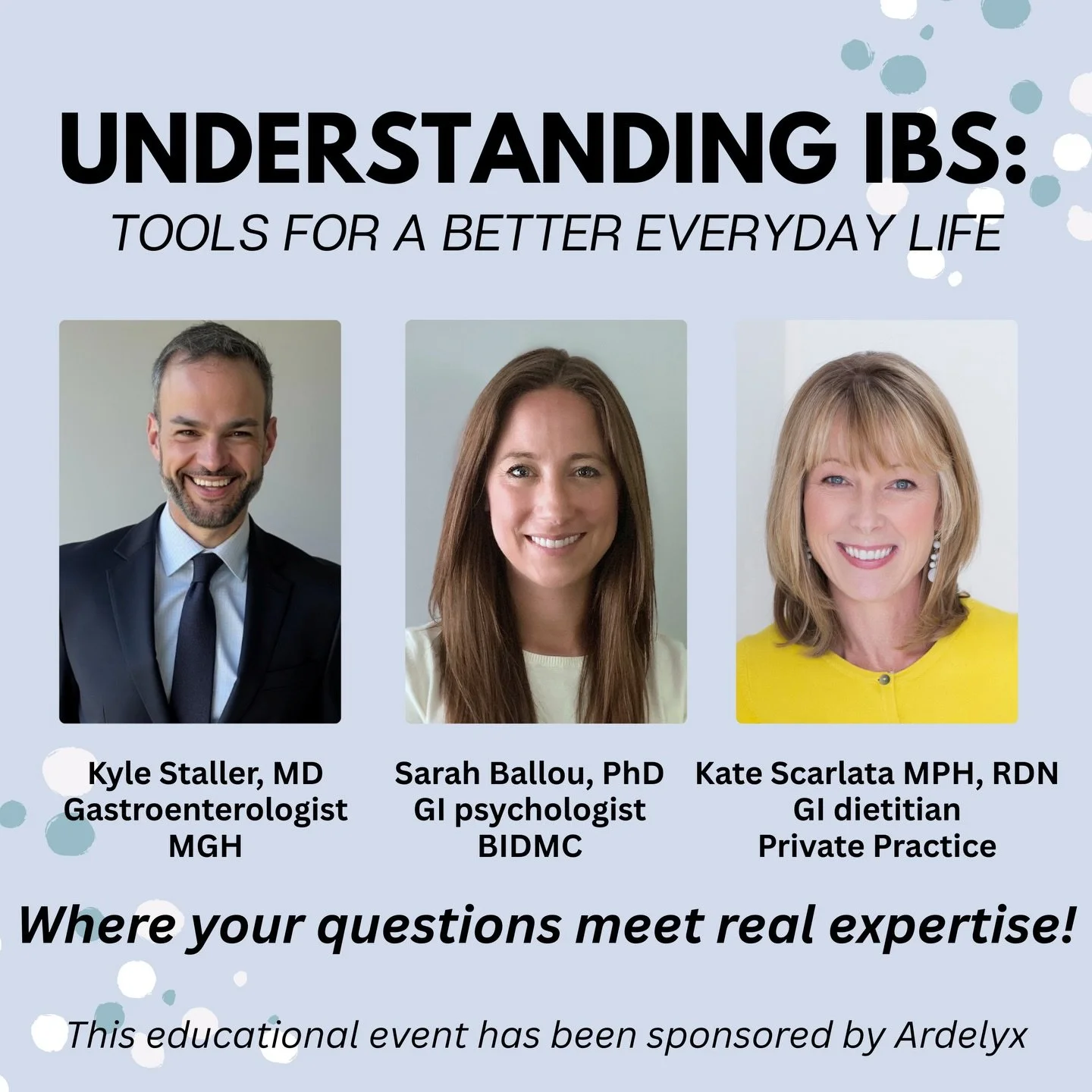 An in-person patient educational event featuring leading #IBS experts is coming to Boston on April 23, 2026 from 2-4 PM, UNDERSTANDING IBS: Tools for a better everyday life!

This 2 hour event will cover pathophysiology of IBS and medical treatments,