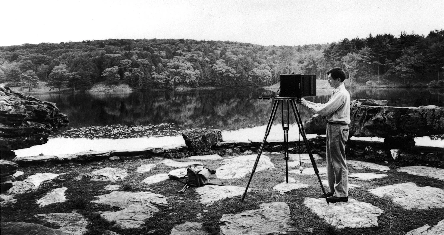 John Yang at Innisfree Garden with Cirkut Panoramic Camera. Photo by Harvey A. Weber