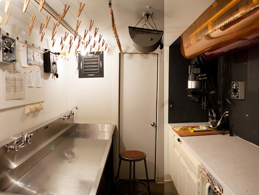 John Yang's darkroom as it was left when he died in 2009. It has since been dismantled.