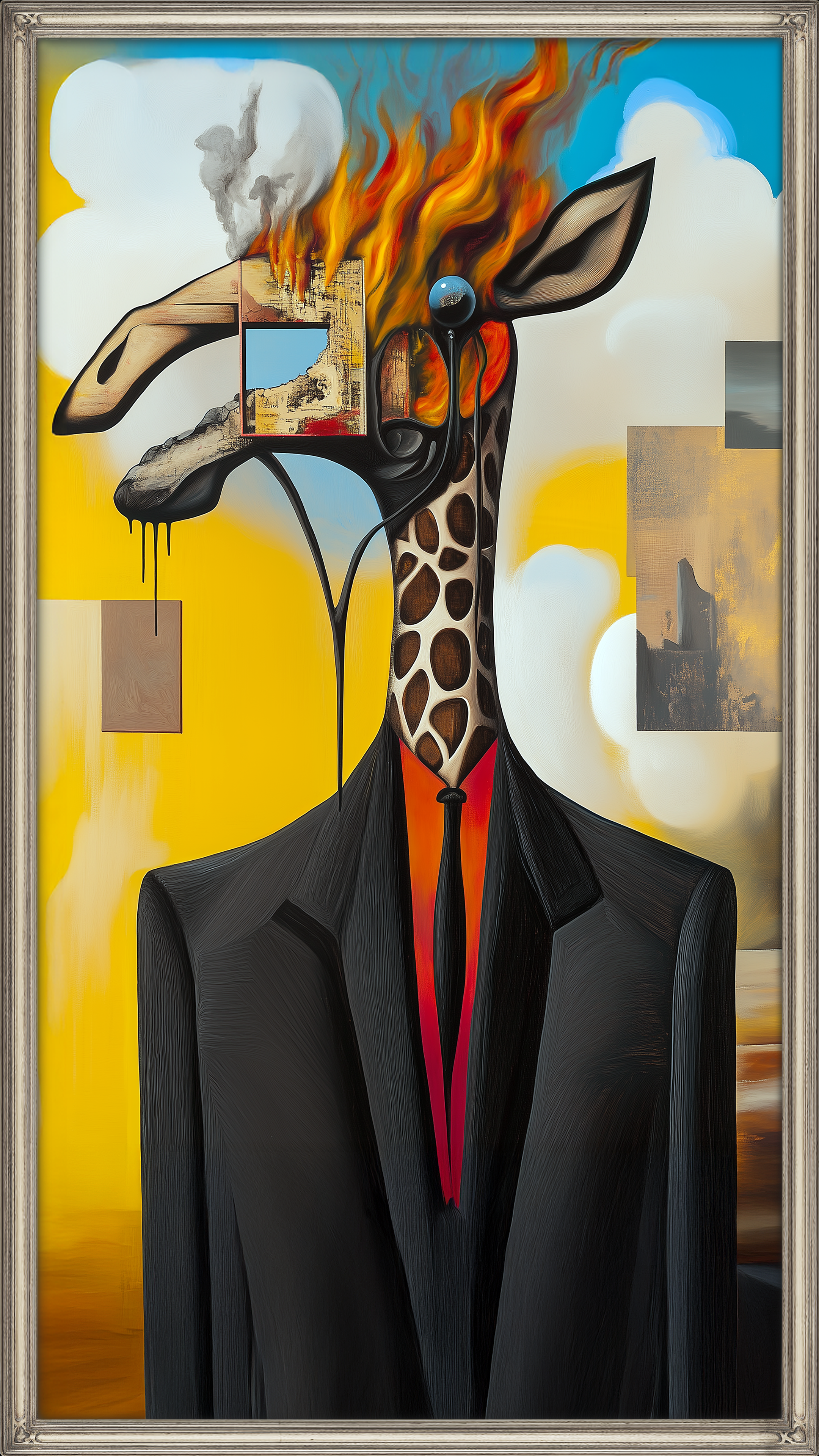   Paradox Of The Burning Giraffe (La Trahison De L’Art  [right panel] 