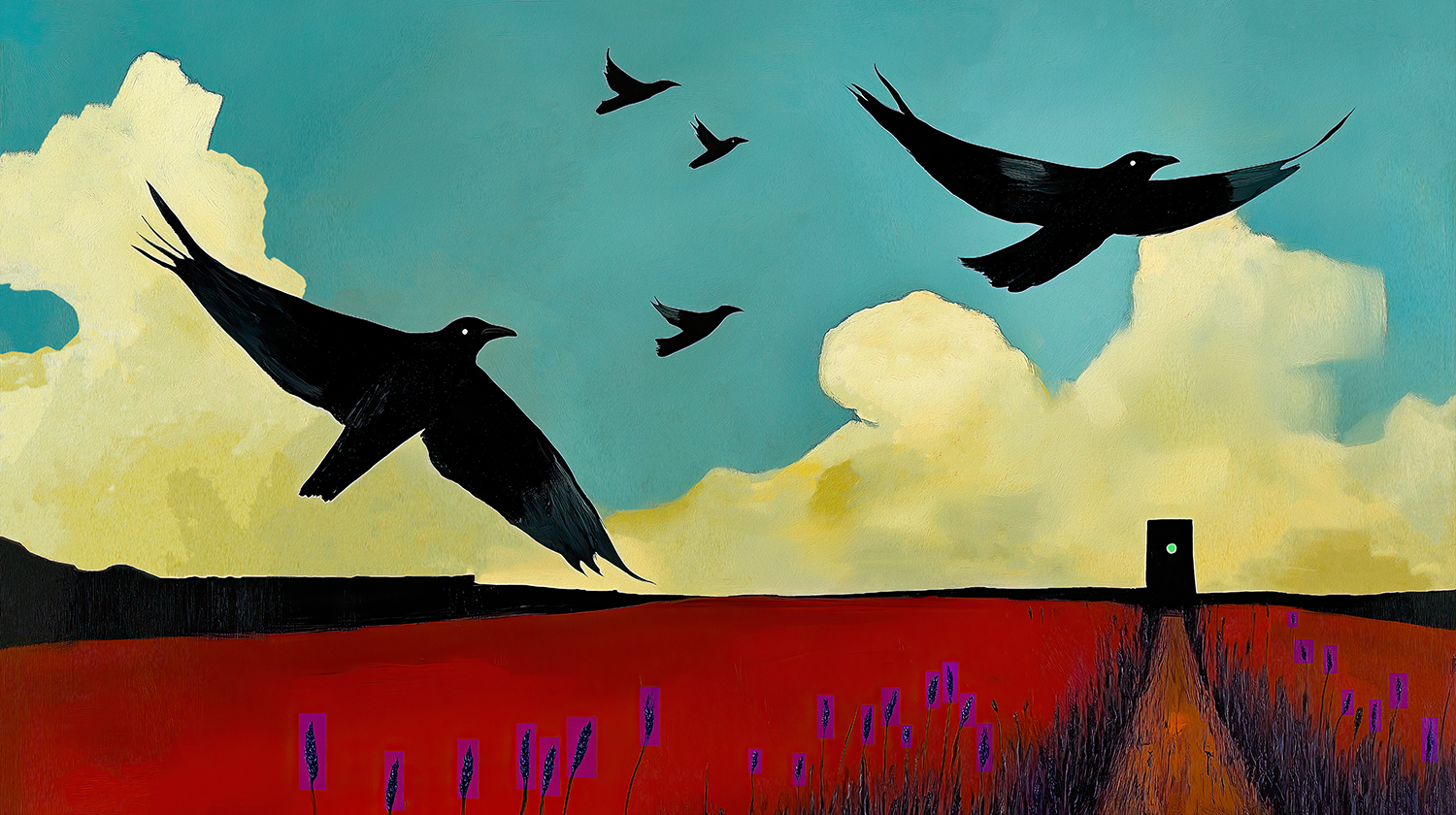   Crows Over Lavender  