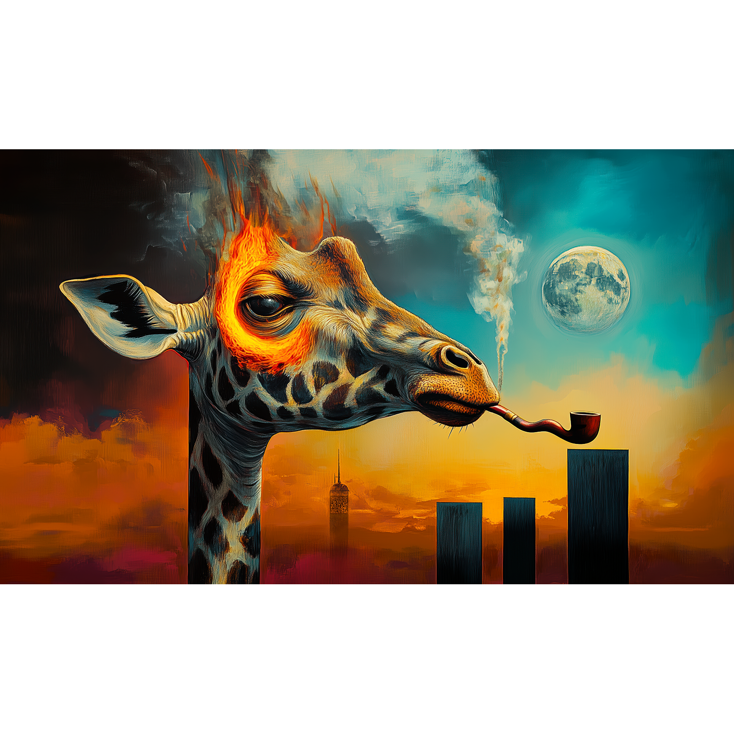 Ceci N'est Pas Une Girafe En Feu Qui Fume Une Pipe