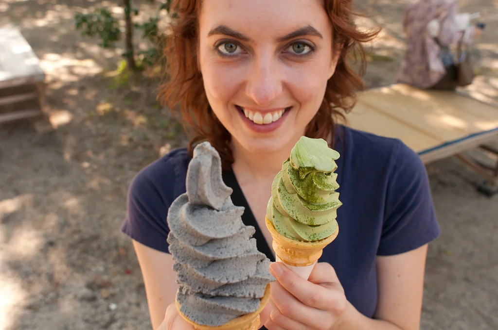 Delicious Sesame &amp; Matcha Green Tea Ice Cream