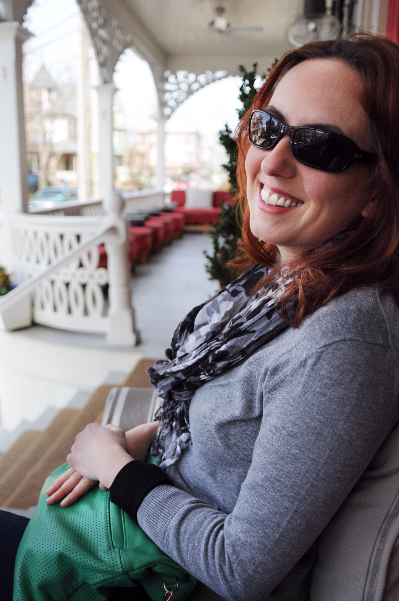 The Virginia Hotel in Cape May has a long front porch blocks from the beach, and is surrounded by adorable old home.