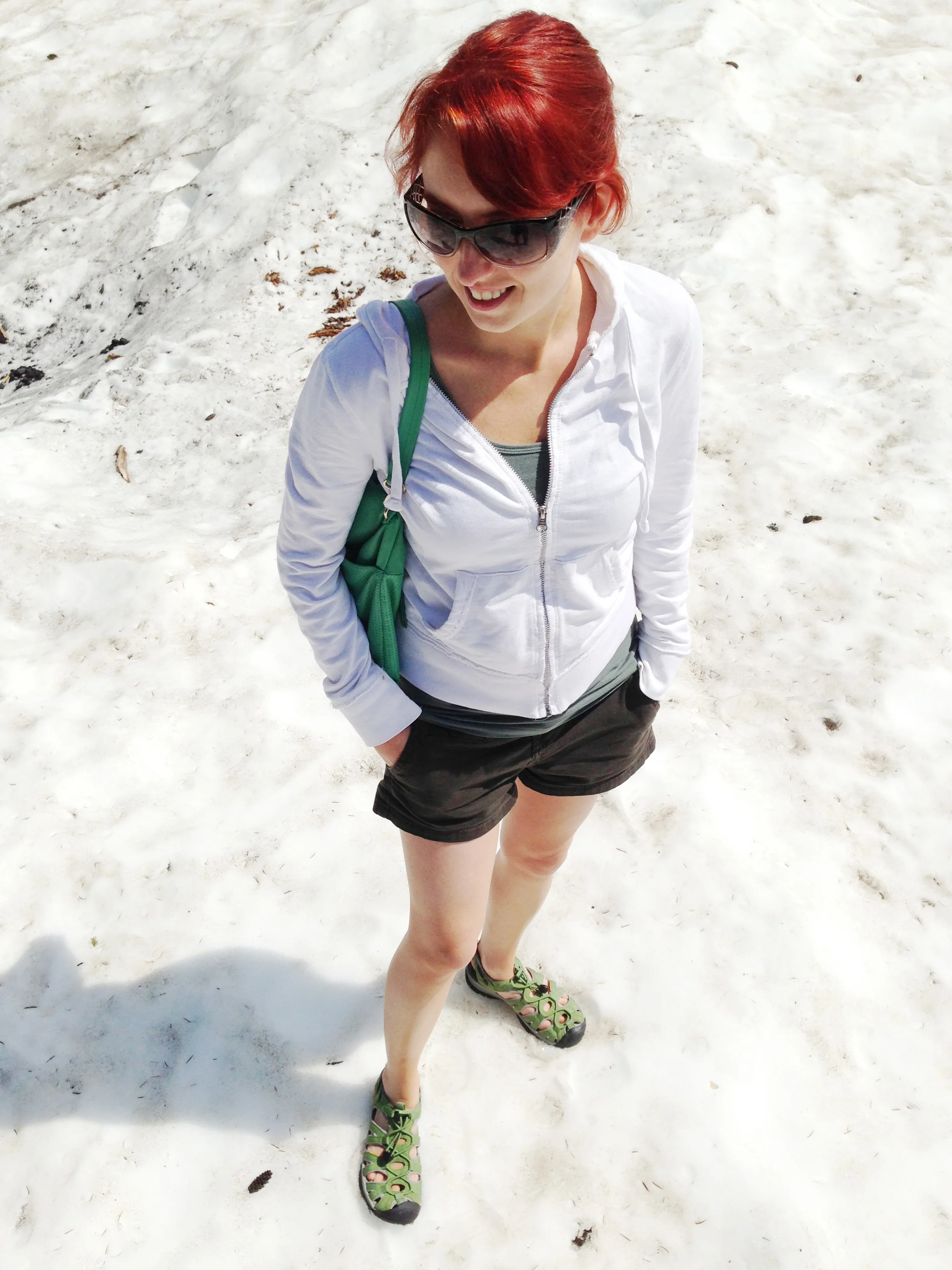 During certain summer months, they continue to have some snow at the top of Mt Hood and have a snow machine to add more so people still ski and snowboard, even though it's warm enough for shorts