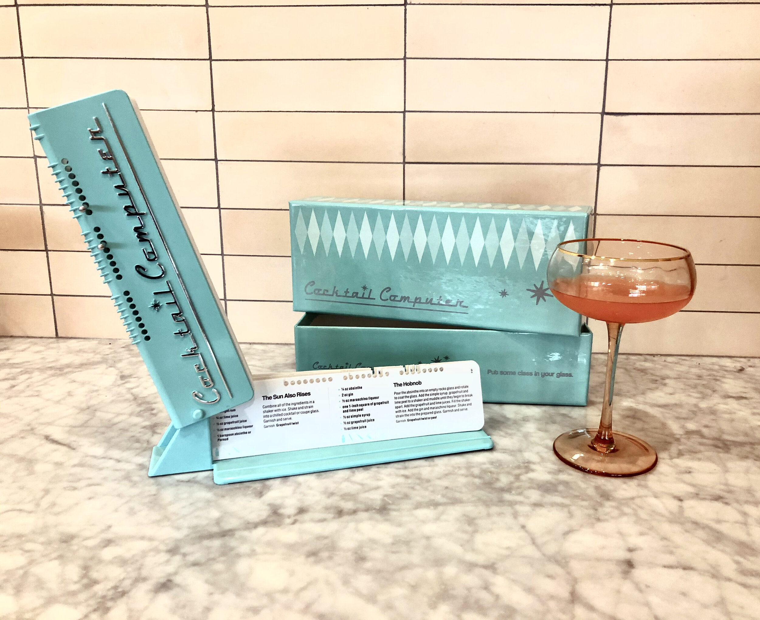  Packaging design and recipe card production for  Cocktail Computer , an analog computer of classic cocktail recipes 