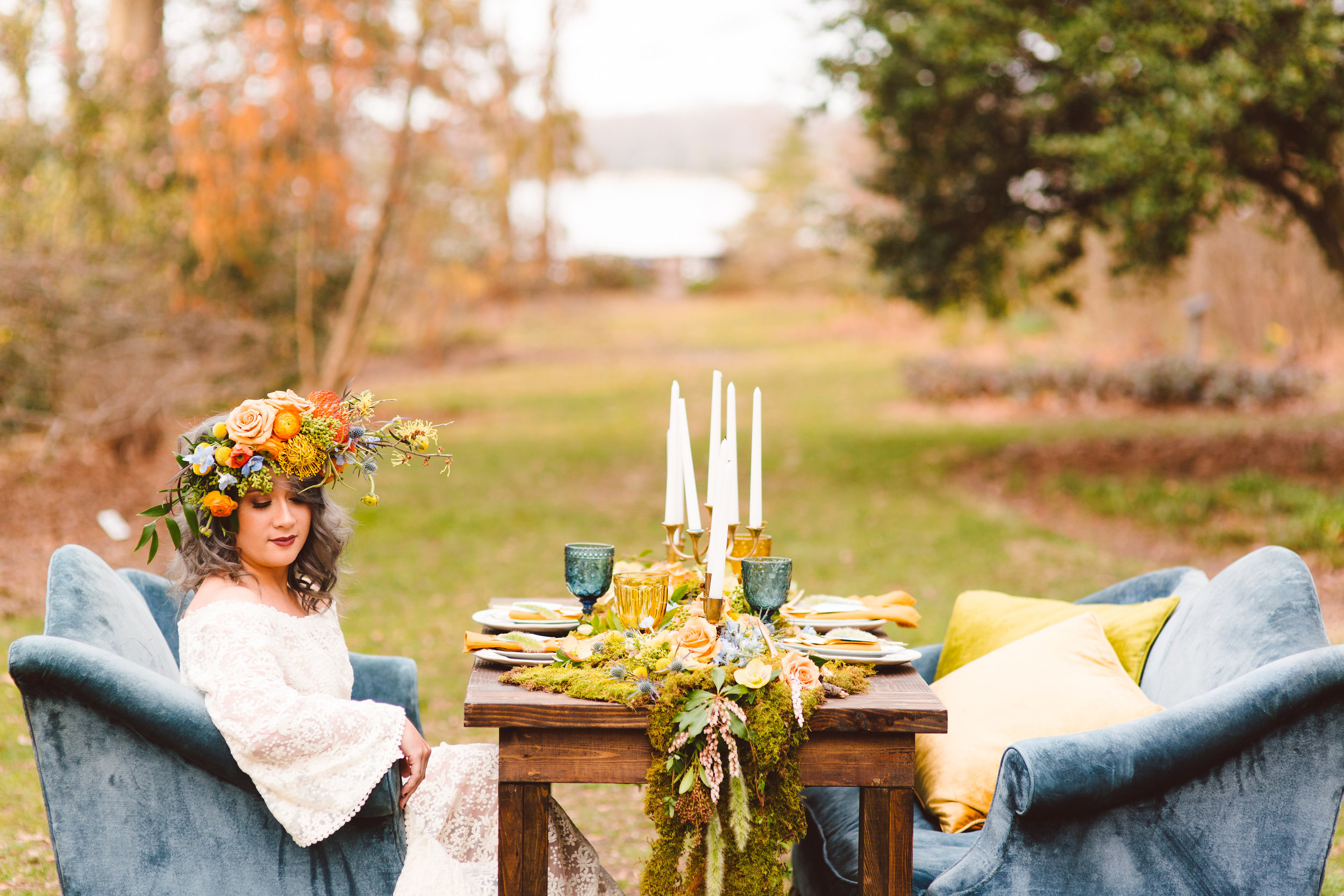 Boho Chic Tablescape Woodland Wedding