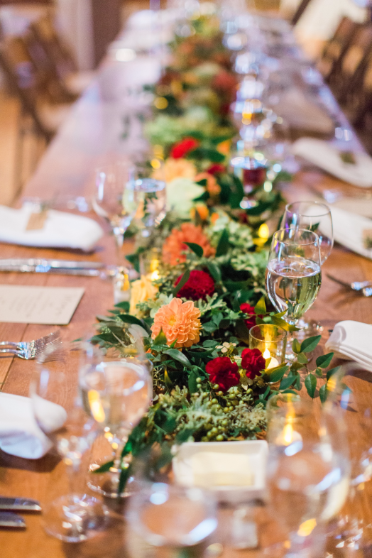 Garland Centerpiece for fall wedding