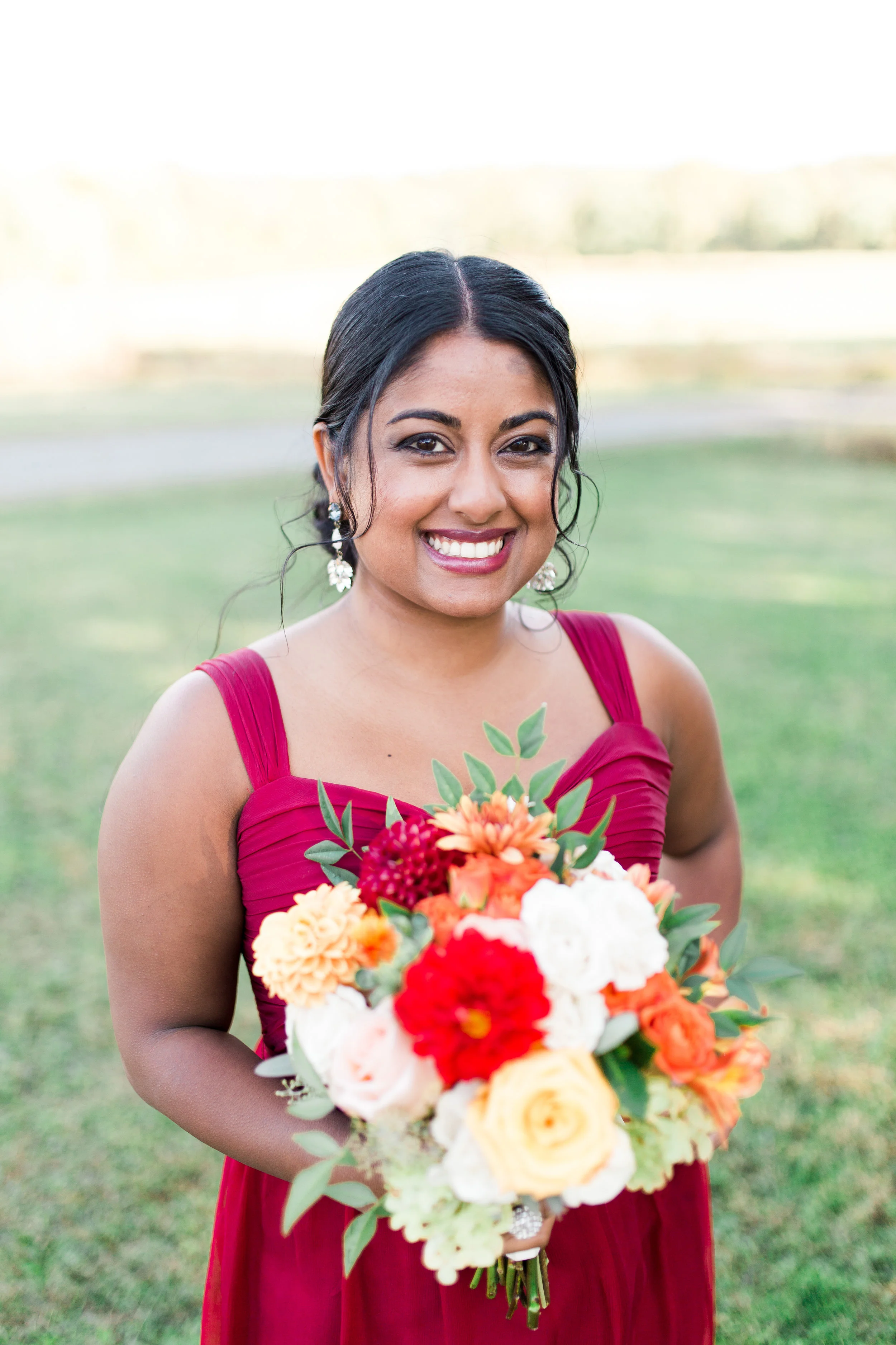 Bridesmaid in Crimson