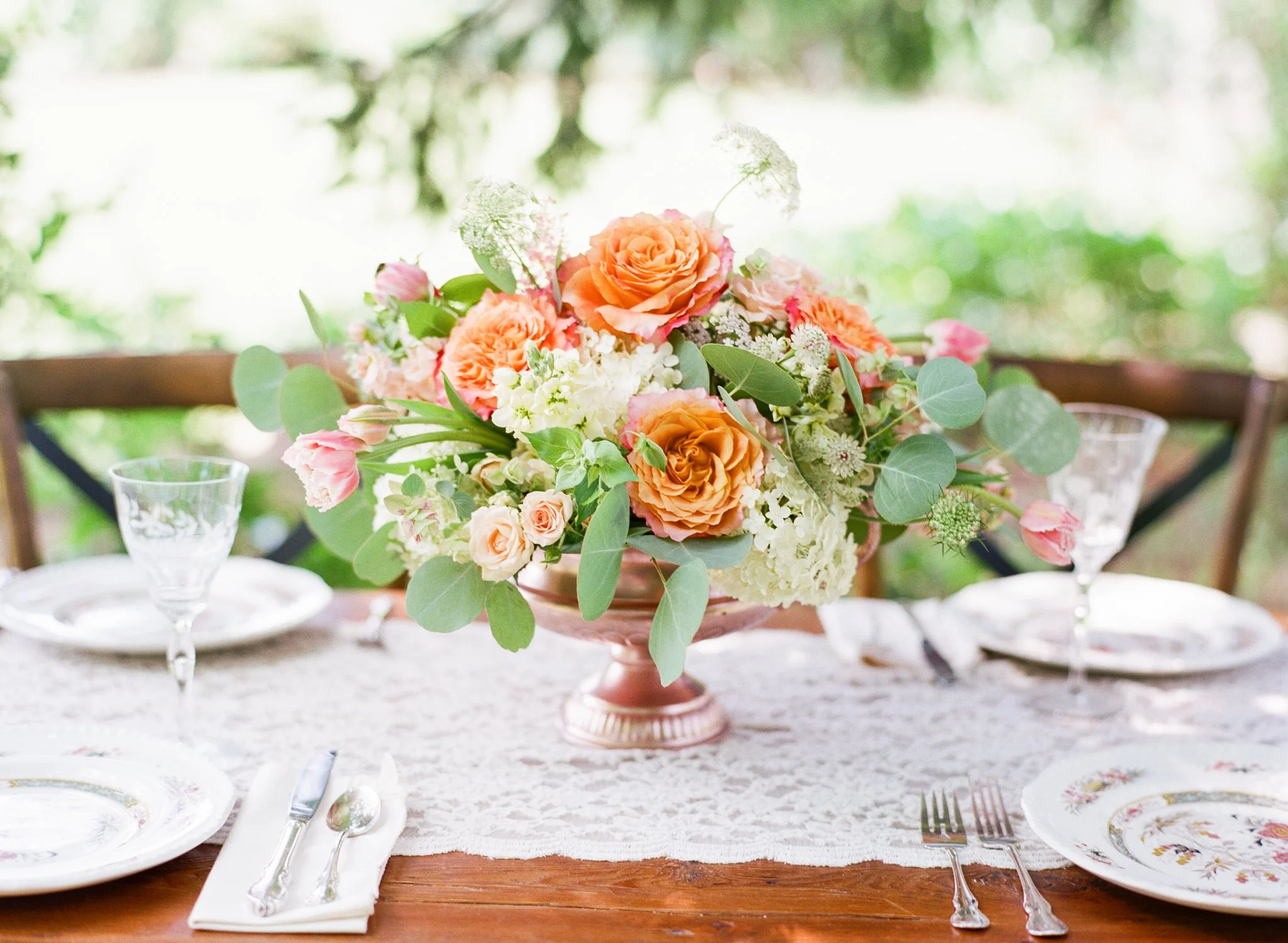 Wedding Centerpiece in Peach