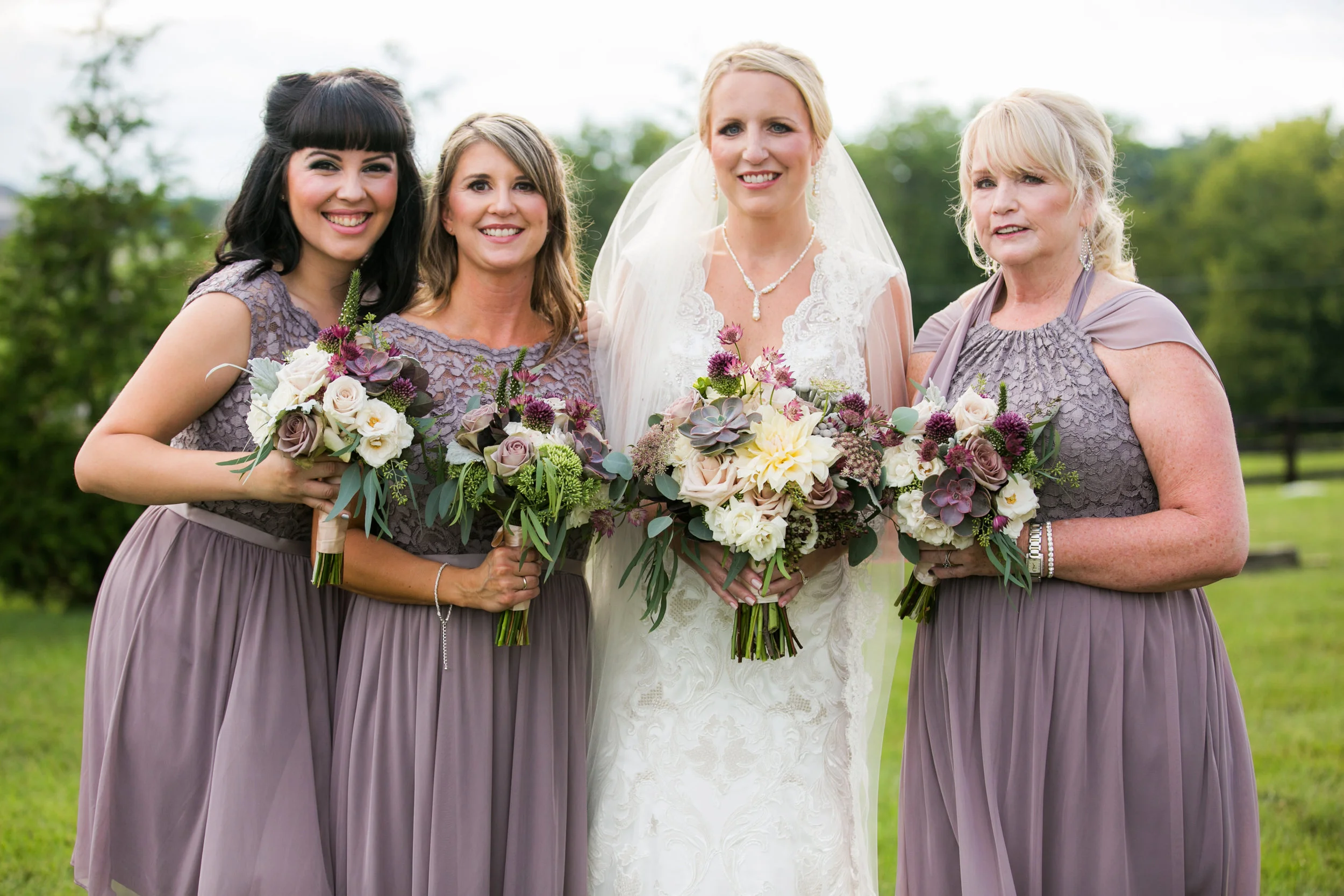 Bride with bridesmaids