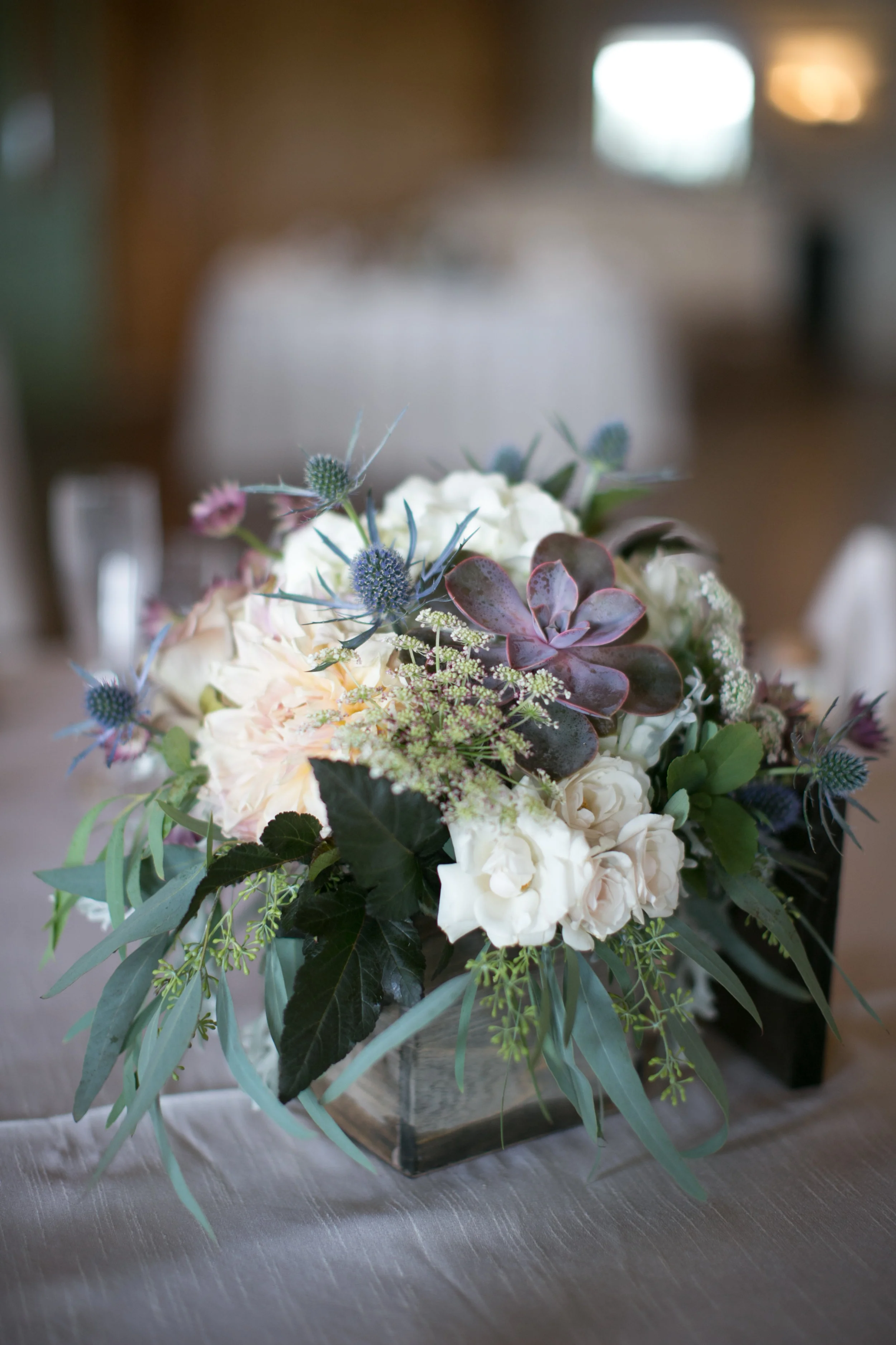 Centerpiece in wood box