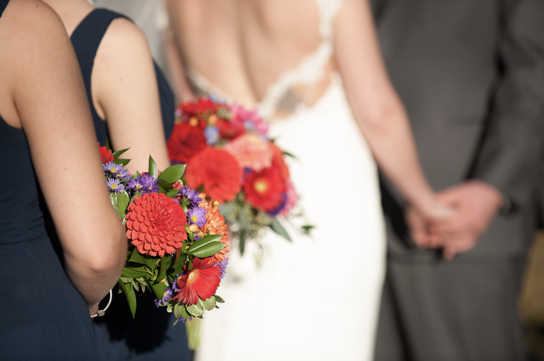 Jewel toned bridesmaid bouquets