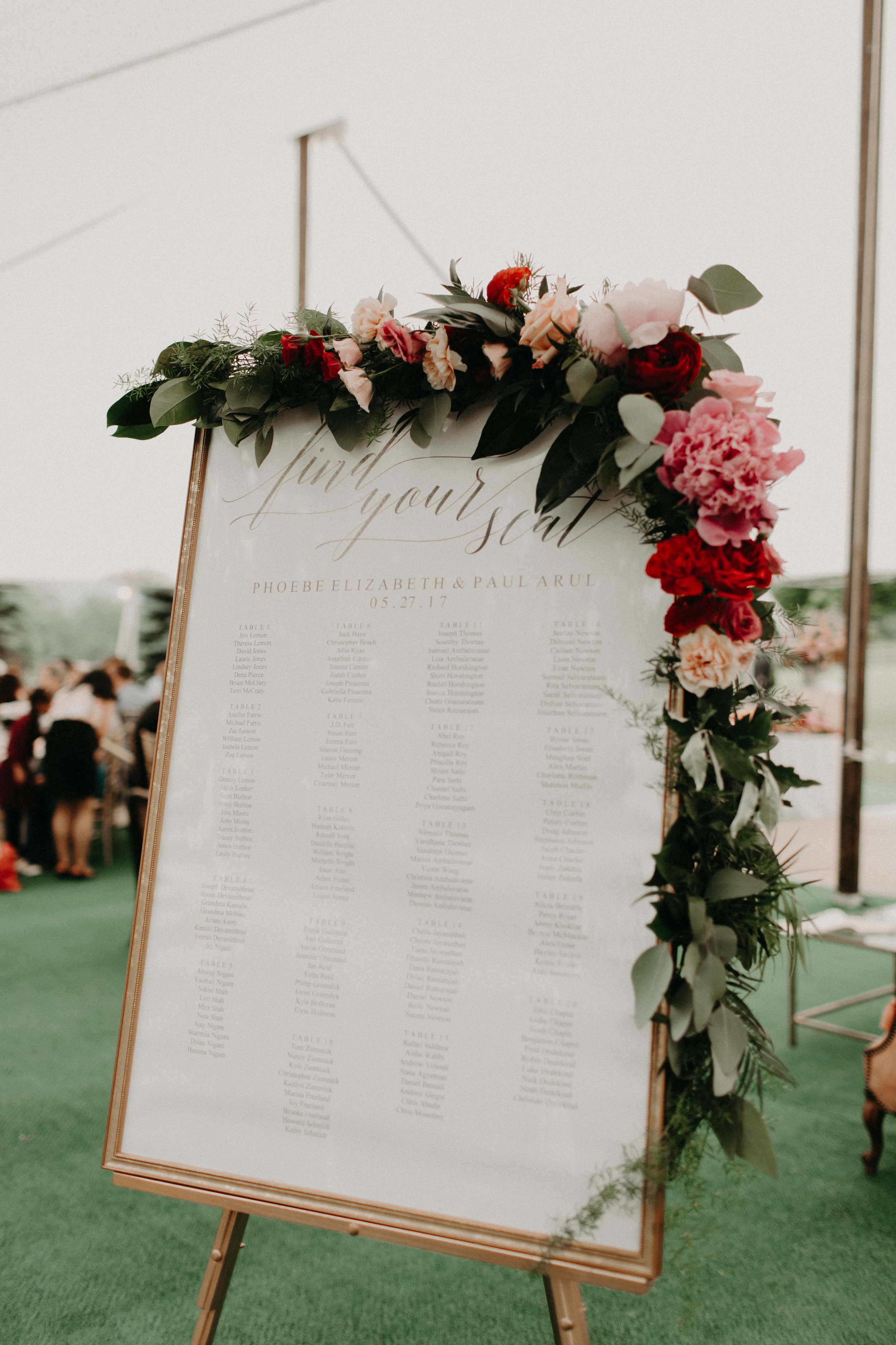 Seating Chart Flowers by Lark Floral