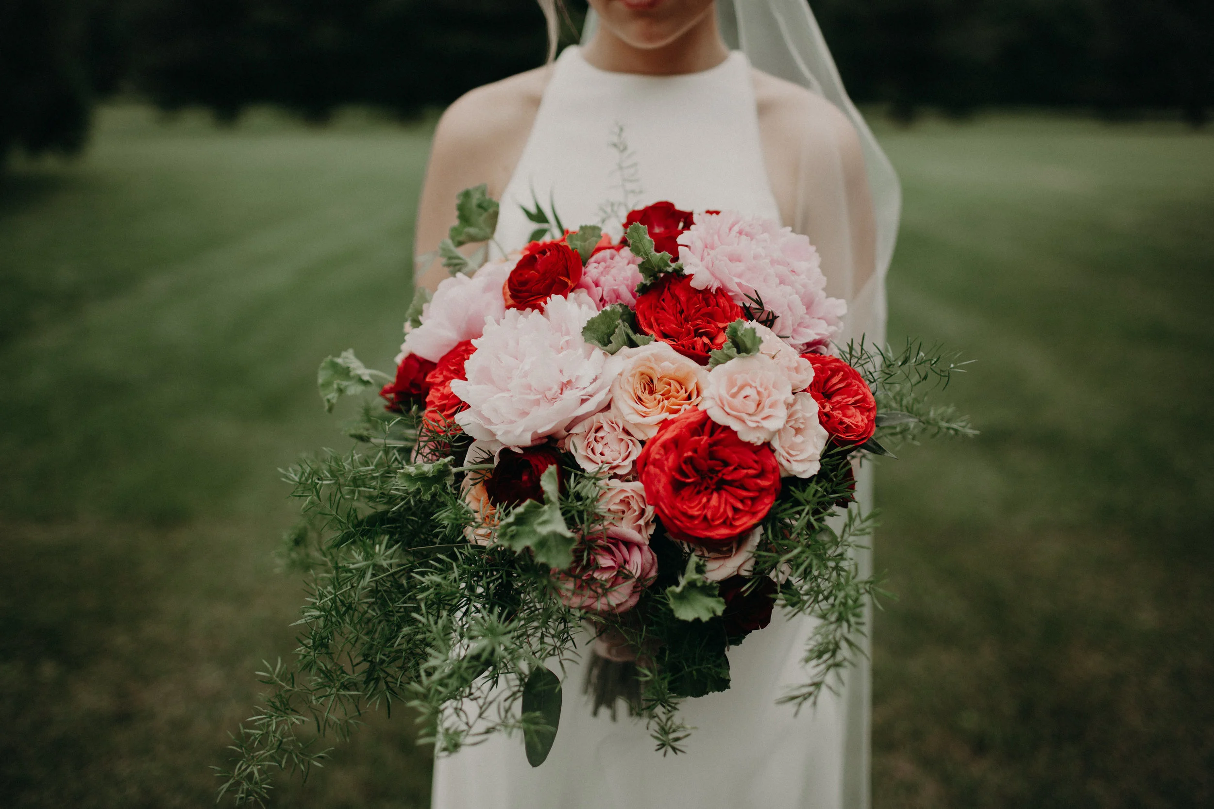 Stunning Bridal bouquet of peony and garden rose