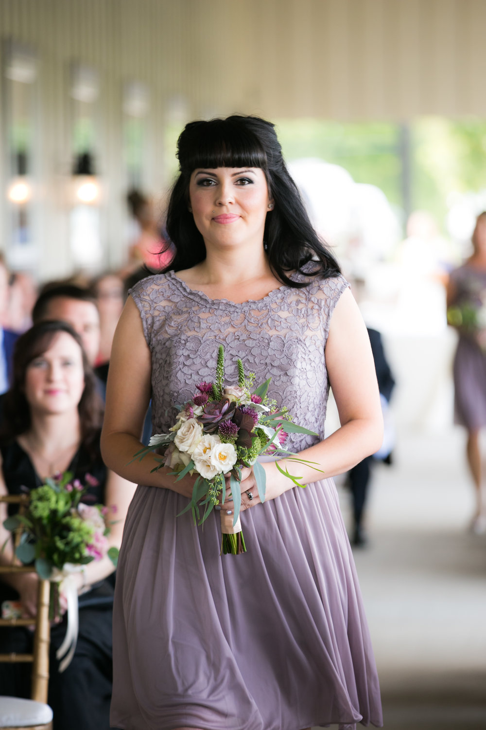 Bridesmaid in Dusty Purple Dress