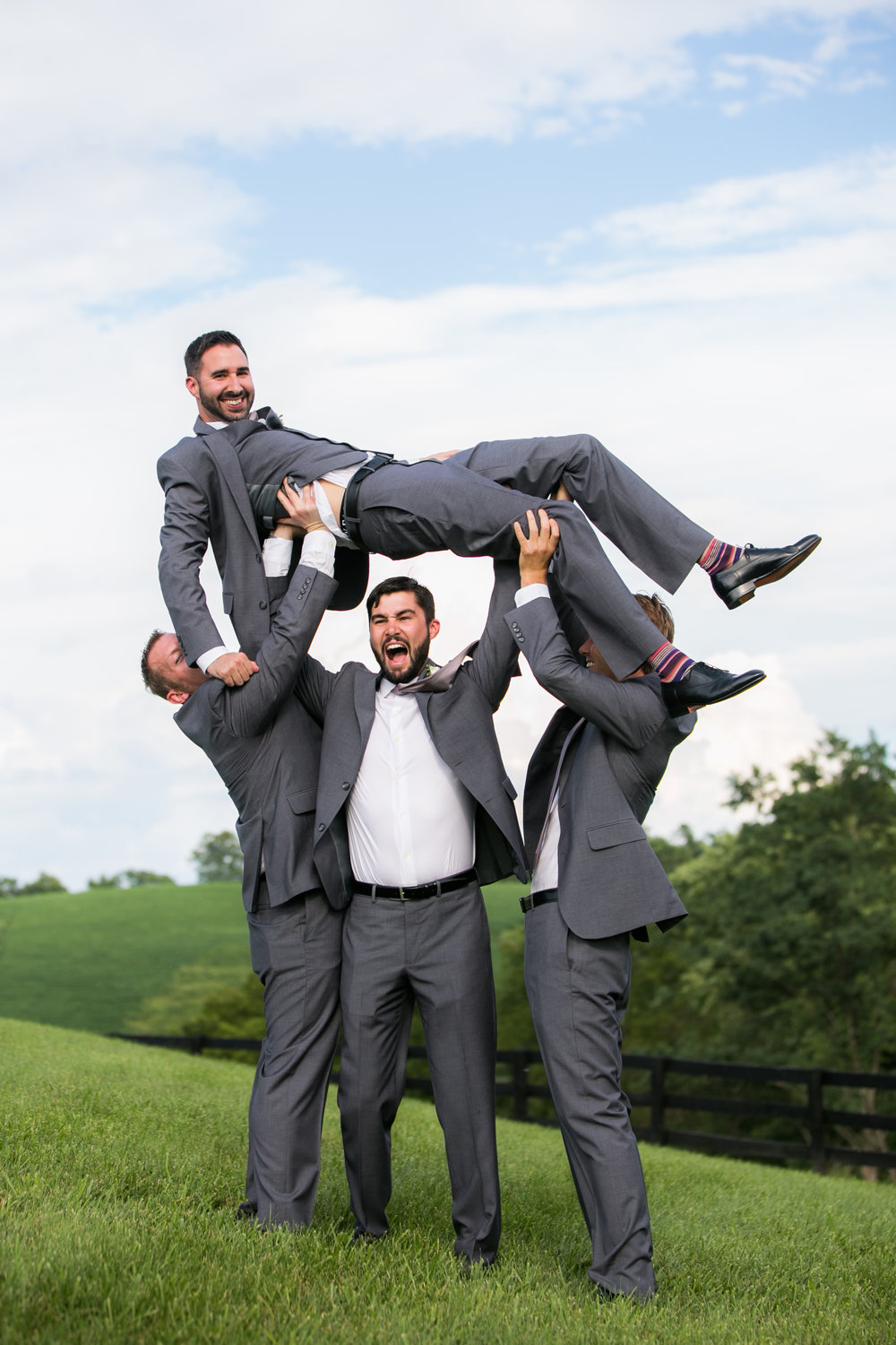 Fun Groom and groomsmen portrait by Genevieve Leiper at Shadow Creek