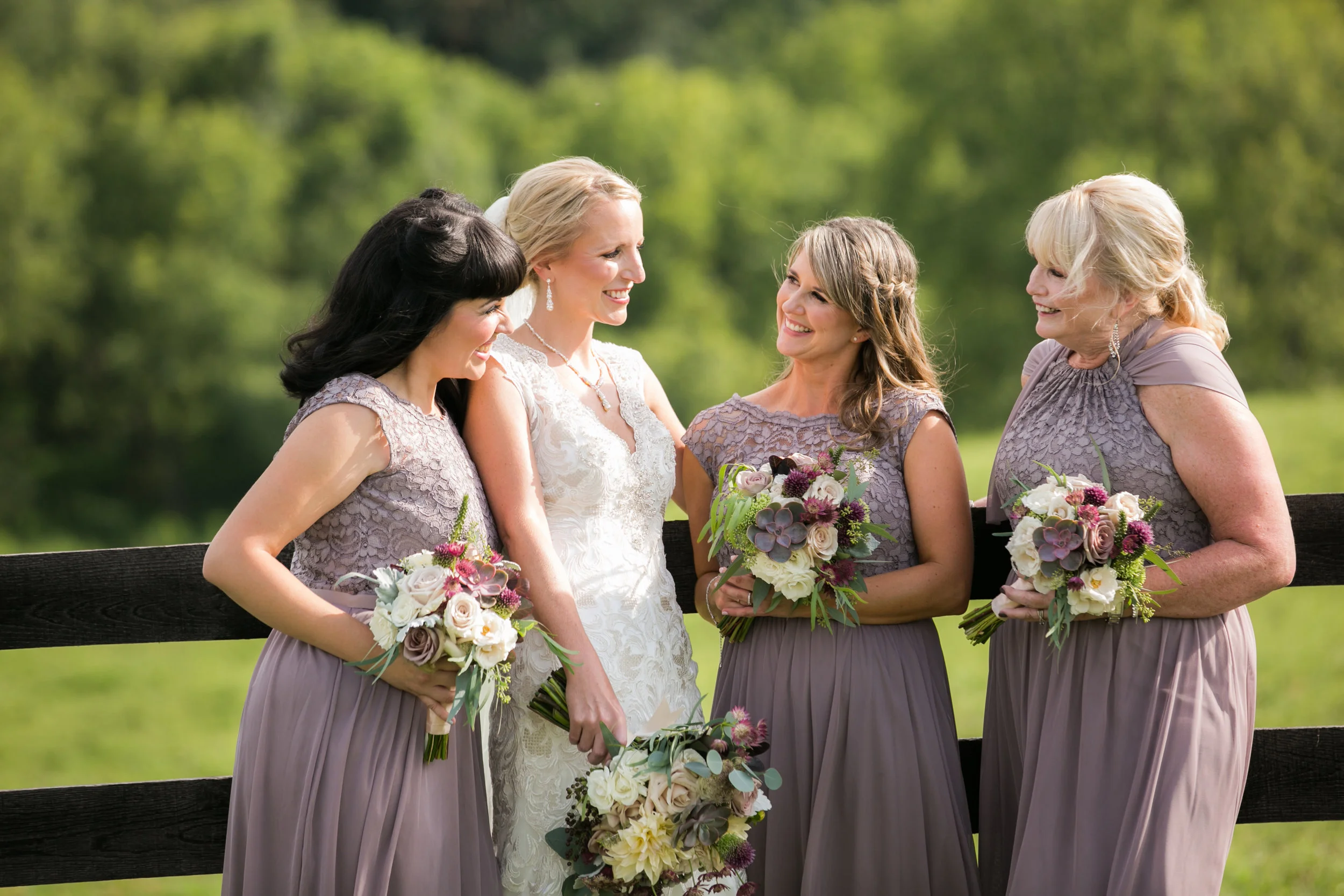 Bride with bridesmaids at Shadow Creek Weddings