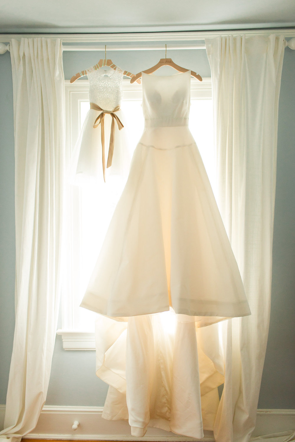 Wedding Gown by window at Tranquility Farm