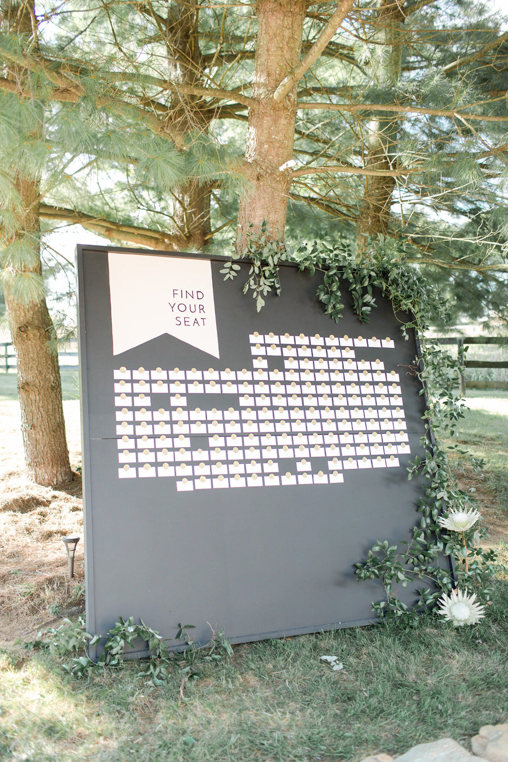 Escort Card sign at Tranquility Farm