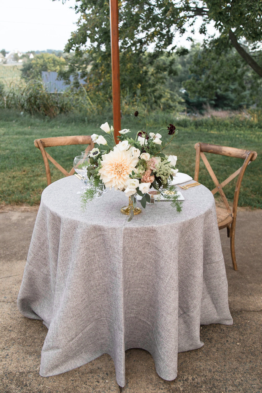 Compote centerpiece at Tranquility Farm Wedding